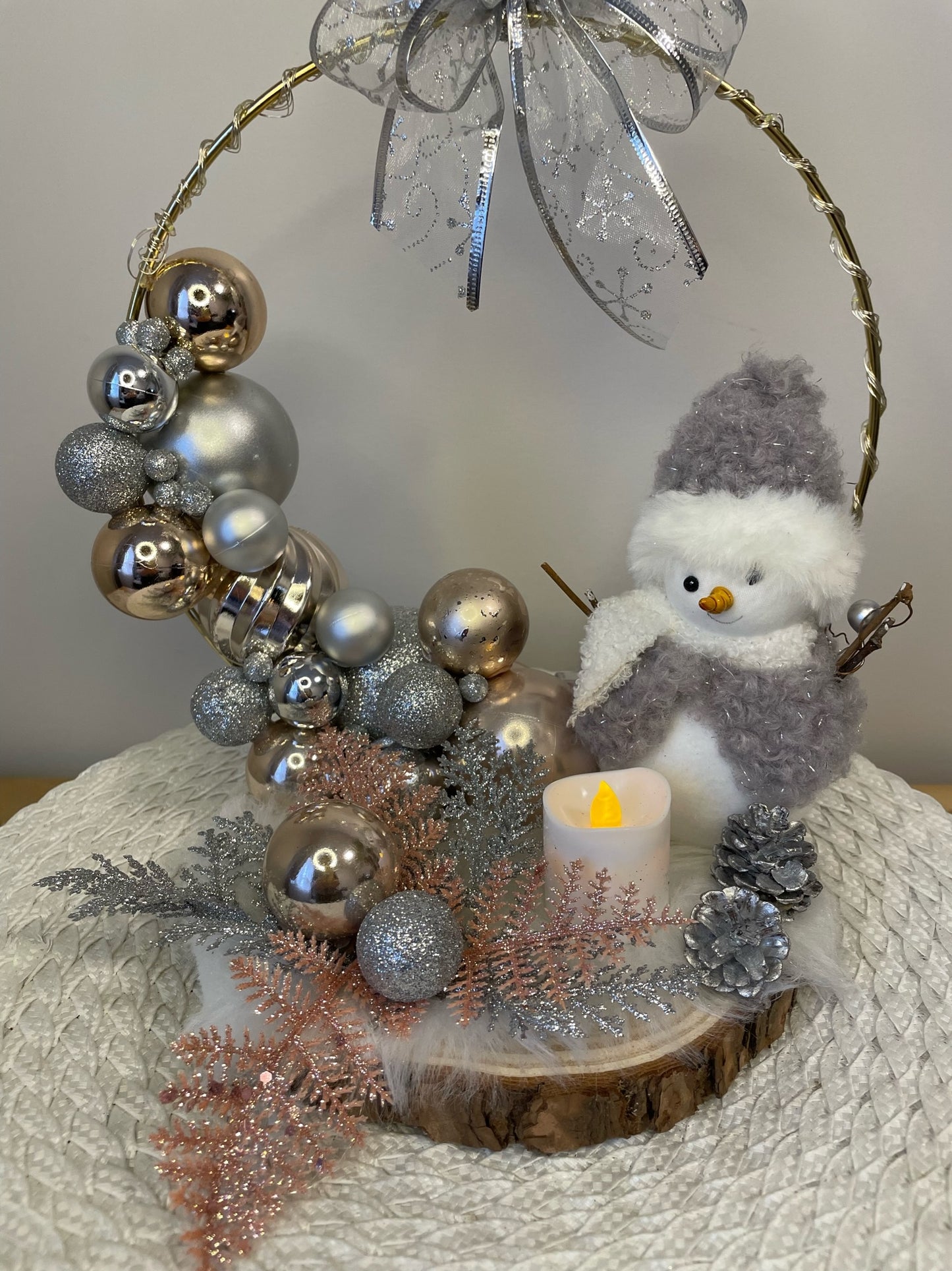 Centre de table " Au Royaume du Bonhomme de neige "