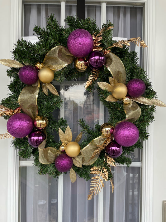 Couronne de Noël " Or Mauve "