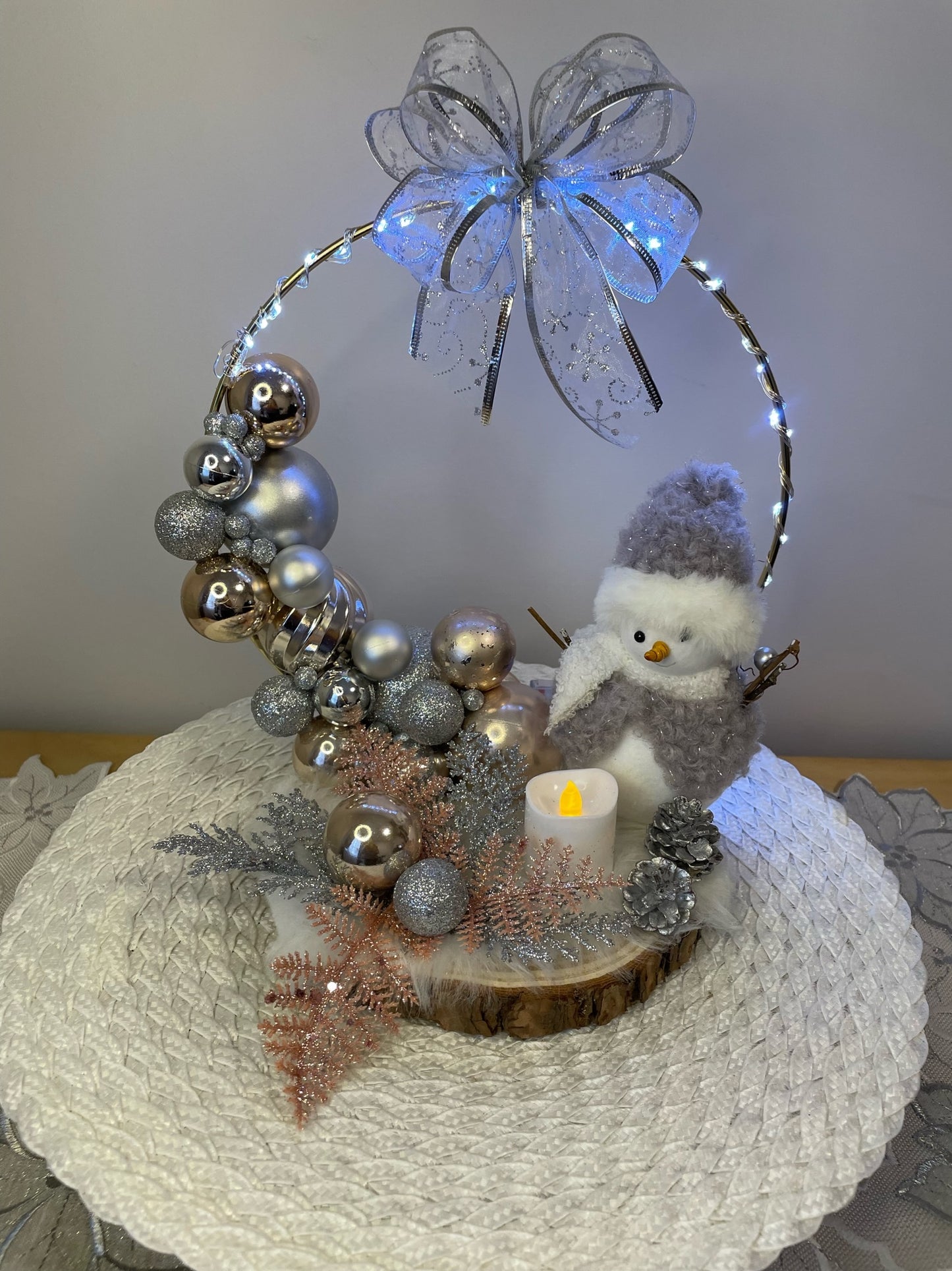 Centre de table " Au Royaume du Bonhomme de neige "