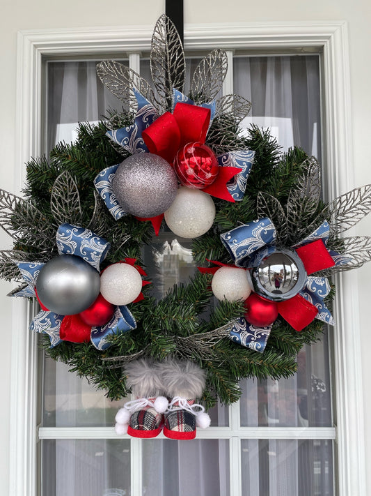 Couronne de Noël " Les pantouffles "
