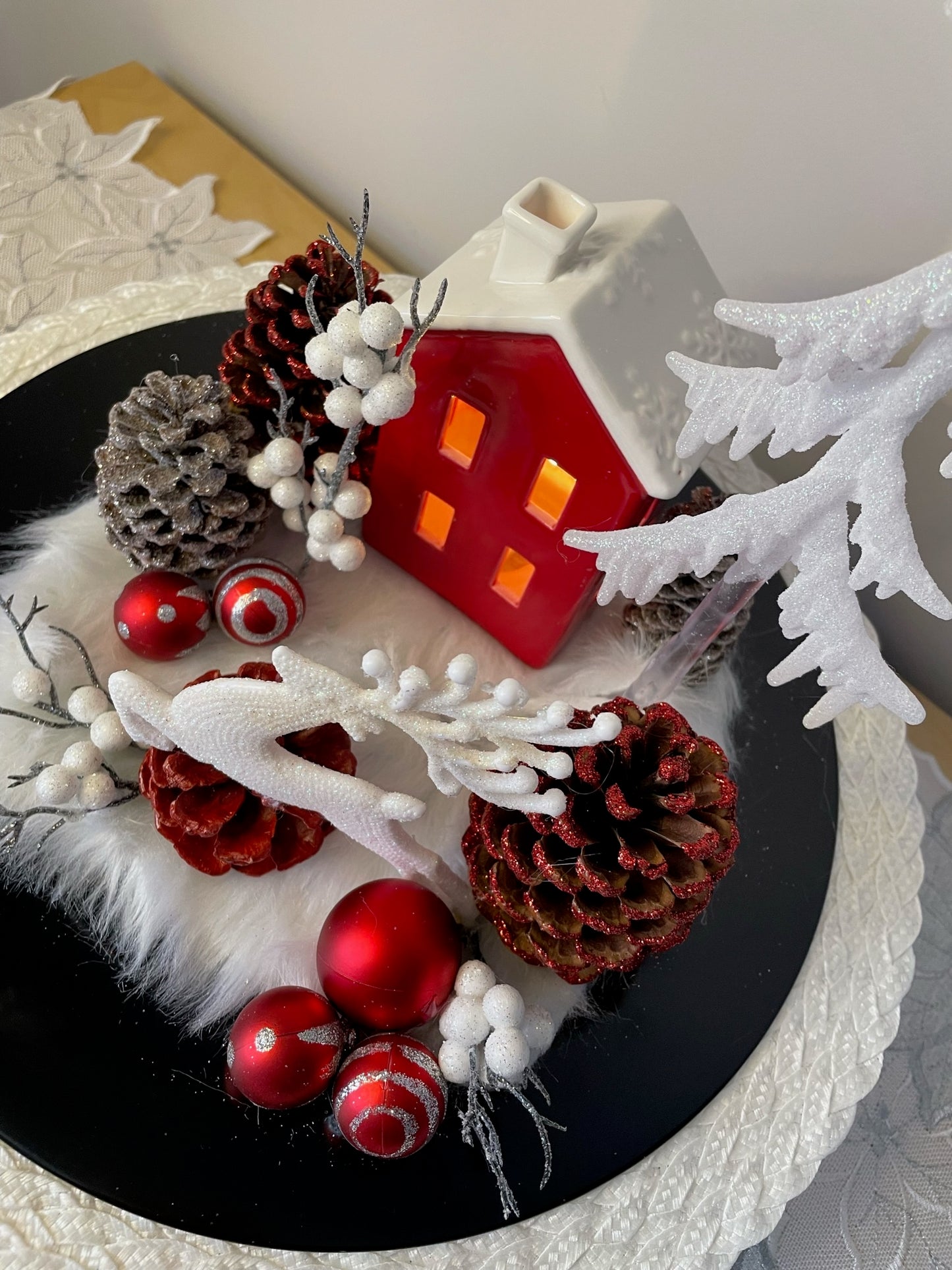 Centre de table " La maison du père noel"