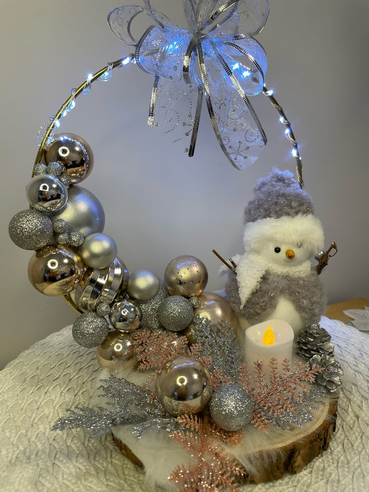 Centre de table " Au Royaume du Bonhomme de neige "