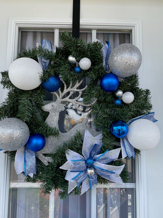 Couronne de Noël " Le cerf d'argent "