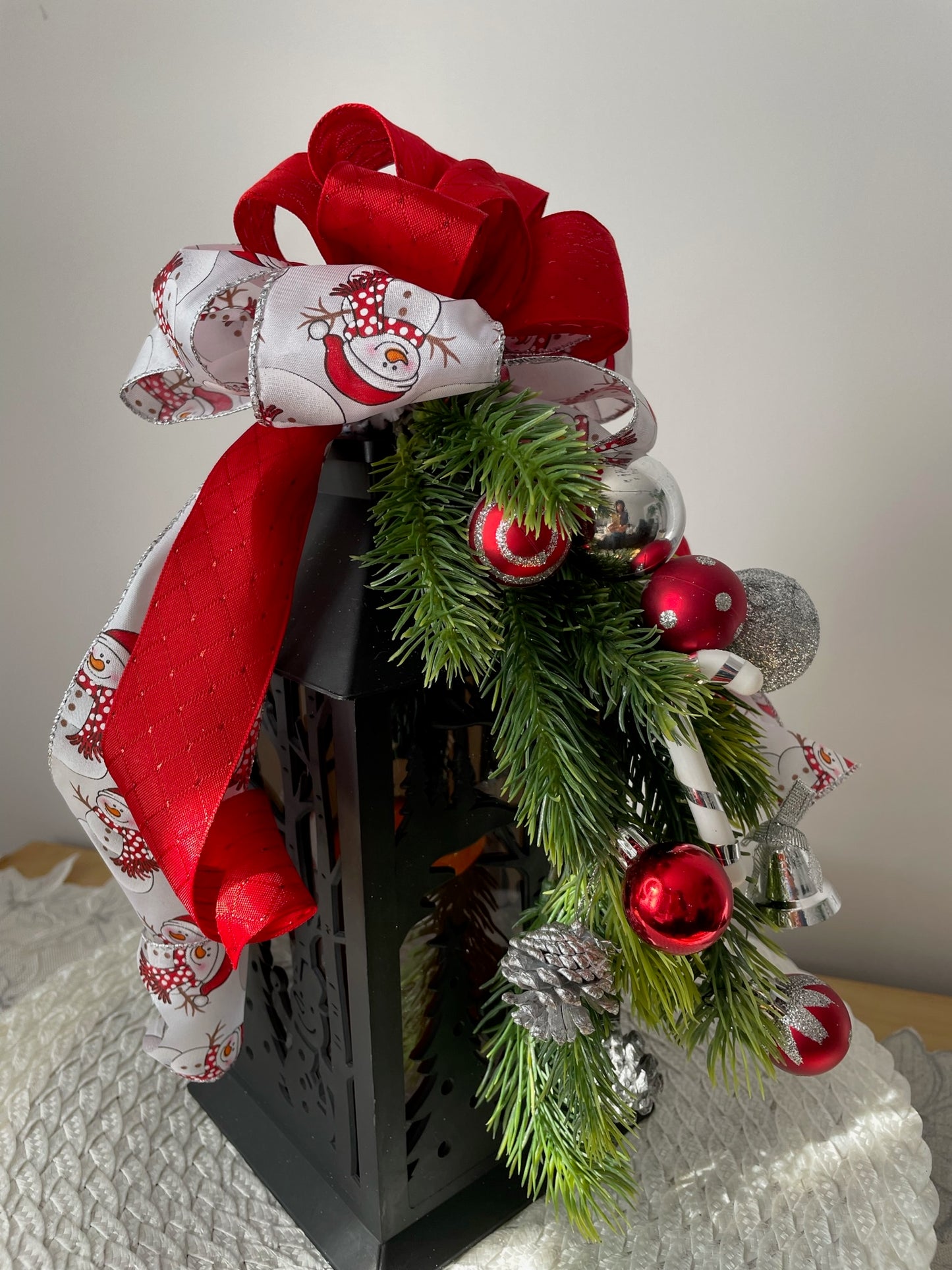 Lanterne Décorative " Le Bonhomme de neige "