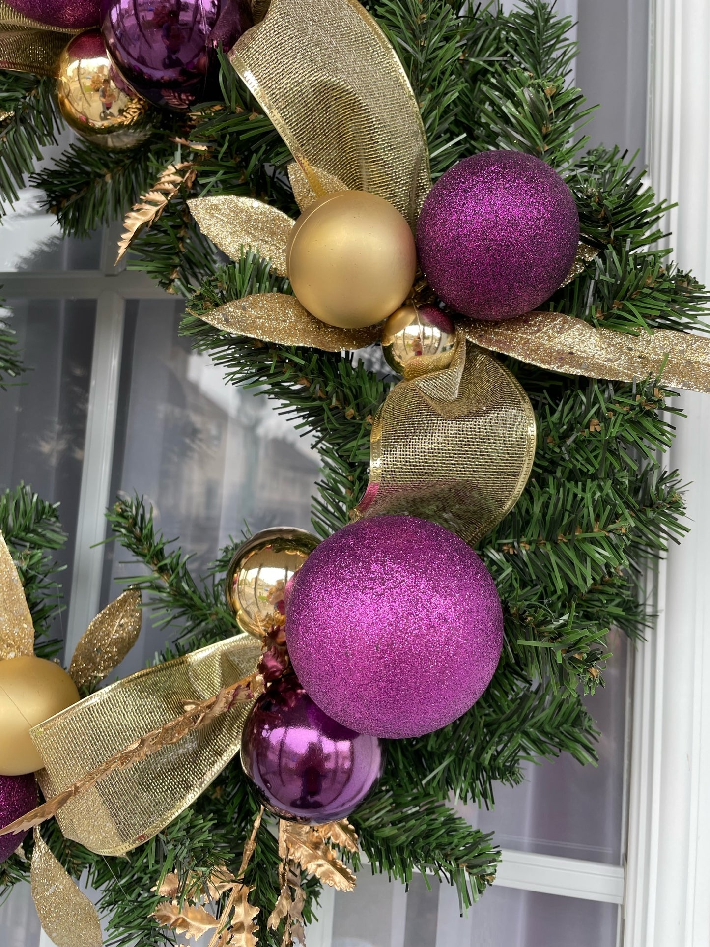 Couronne de Noël " Or Mauve "