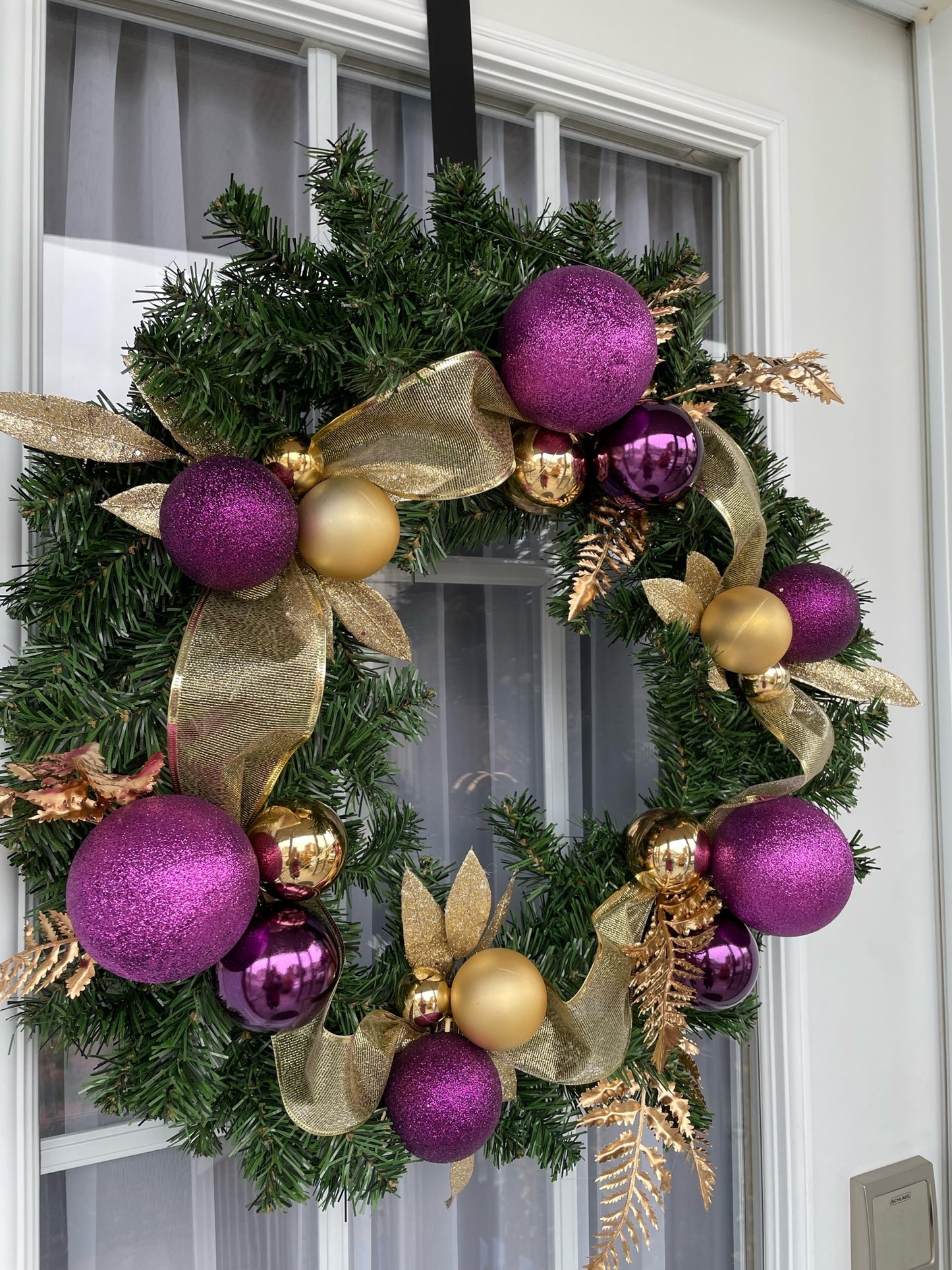 Couronne de Noël " Or Mauve "
