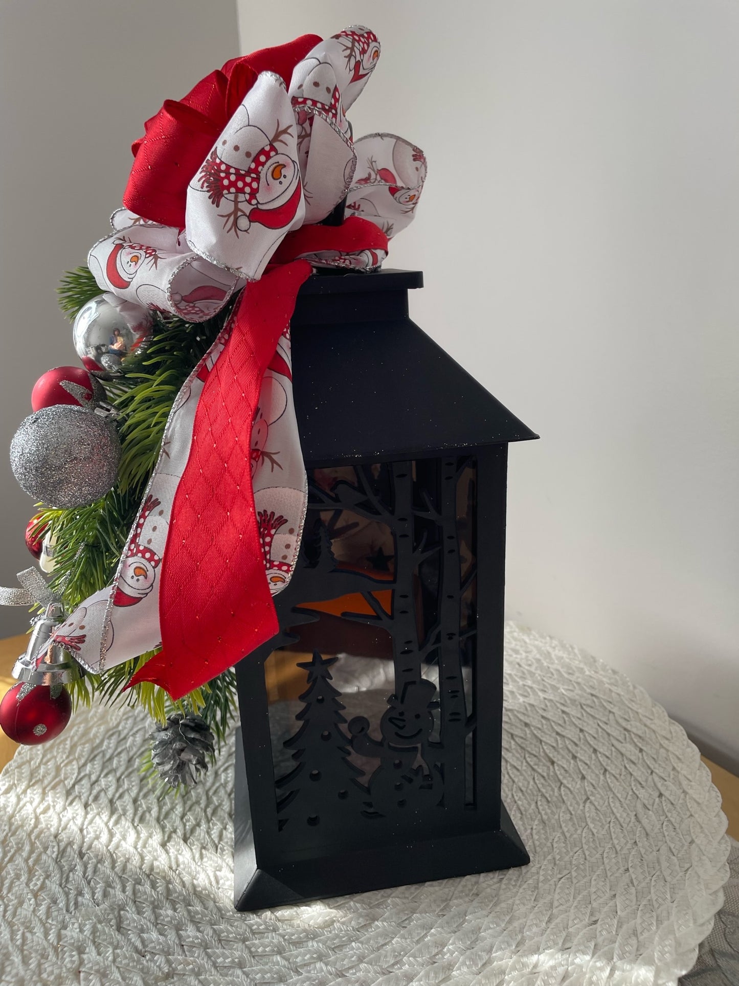 Lanterne Décorative " Le Bonhomme de neige "