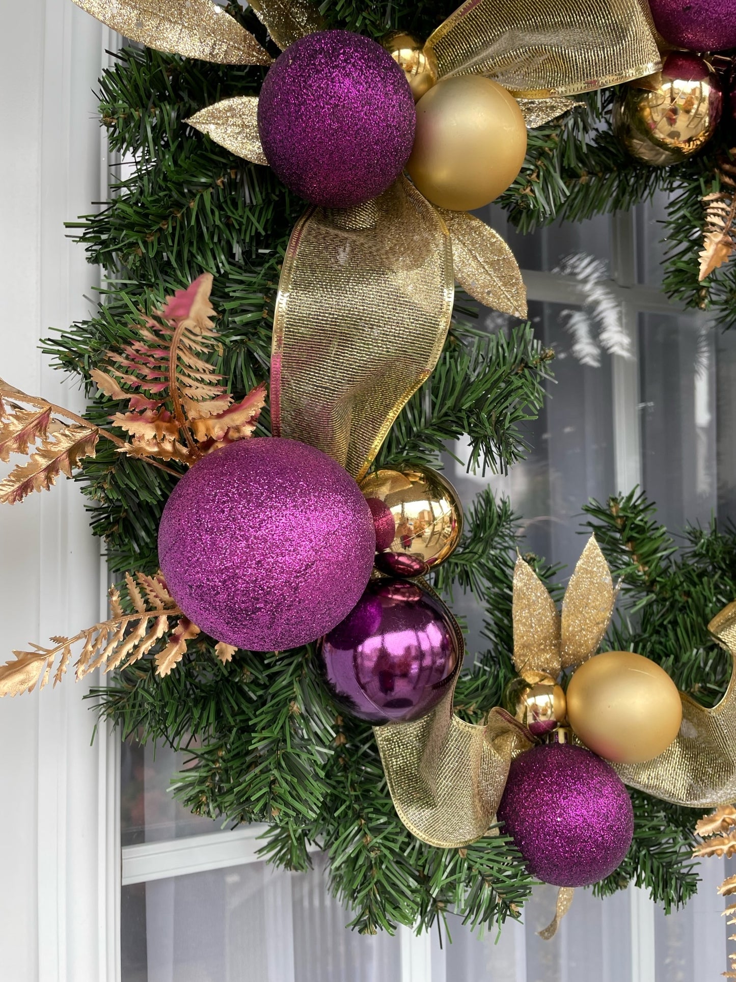 Couronne de Noël " Or Mauve "