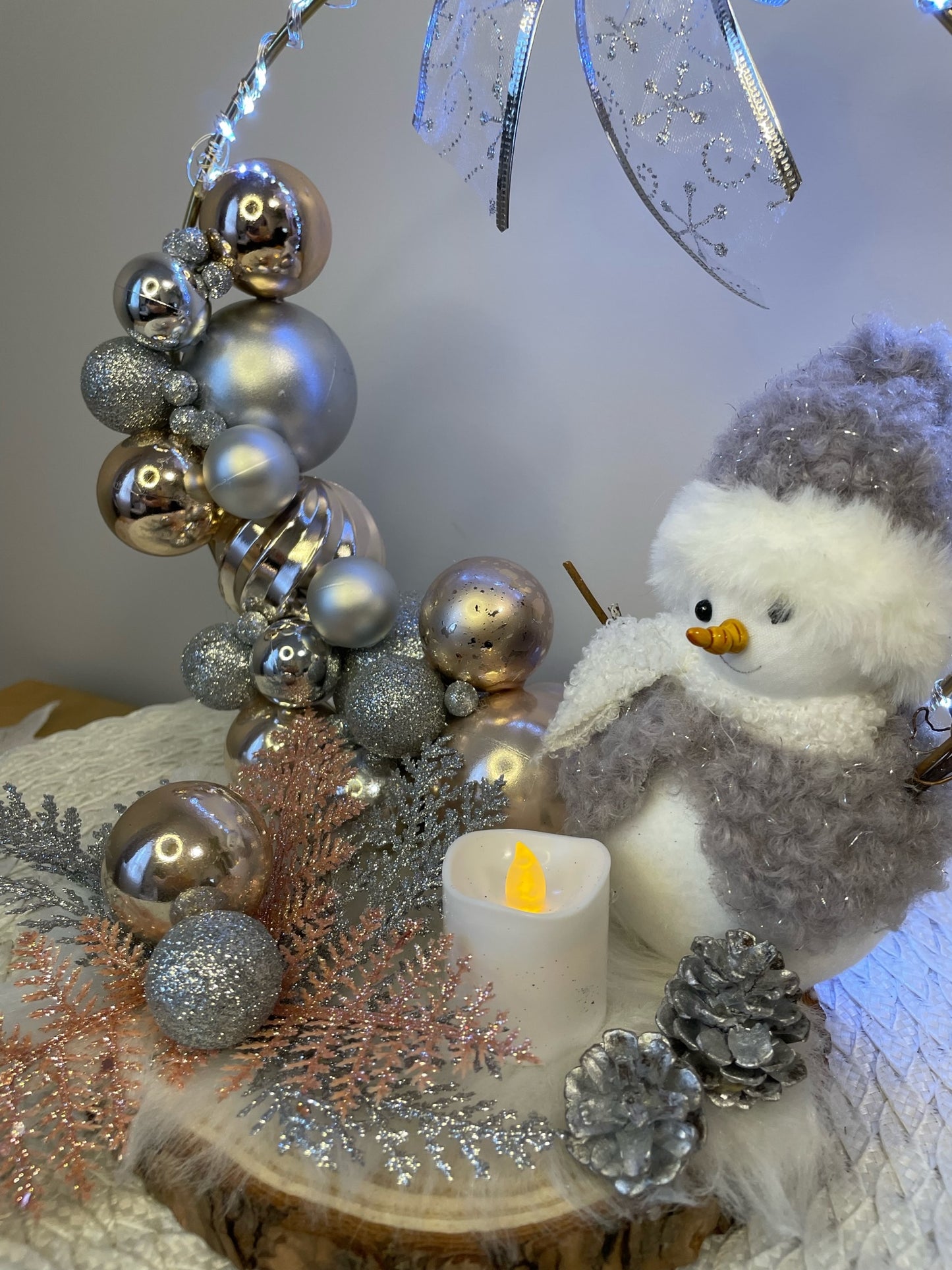 Centre de table " Au Royaume du Bonhomme de neige "