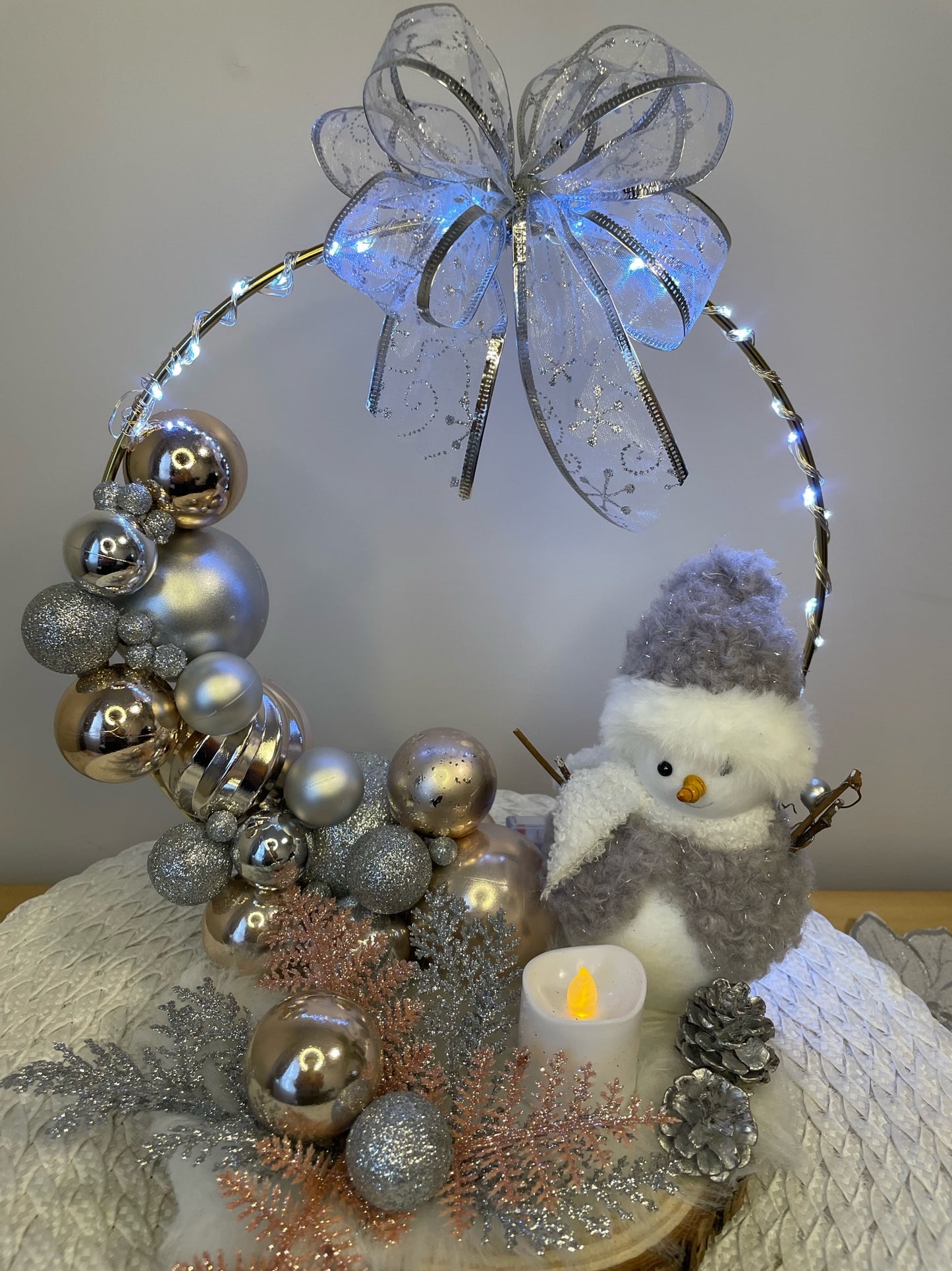 Centre de table " Au Royaume du Bonhomme de neige "