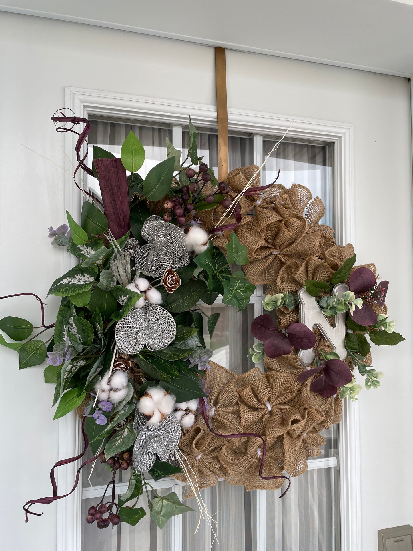 Couronnes Jute naturelle avec " N " argent