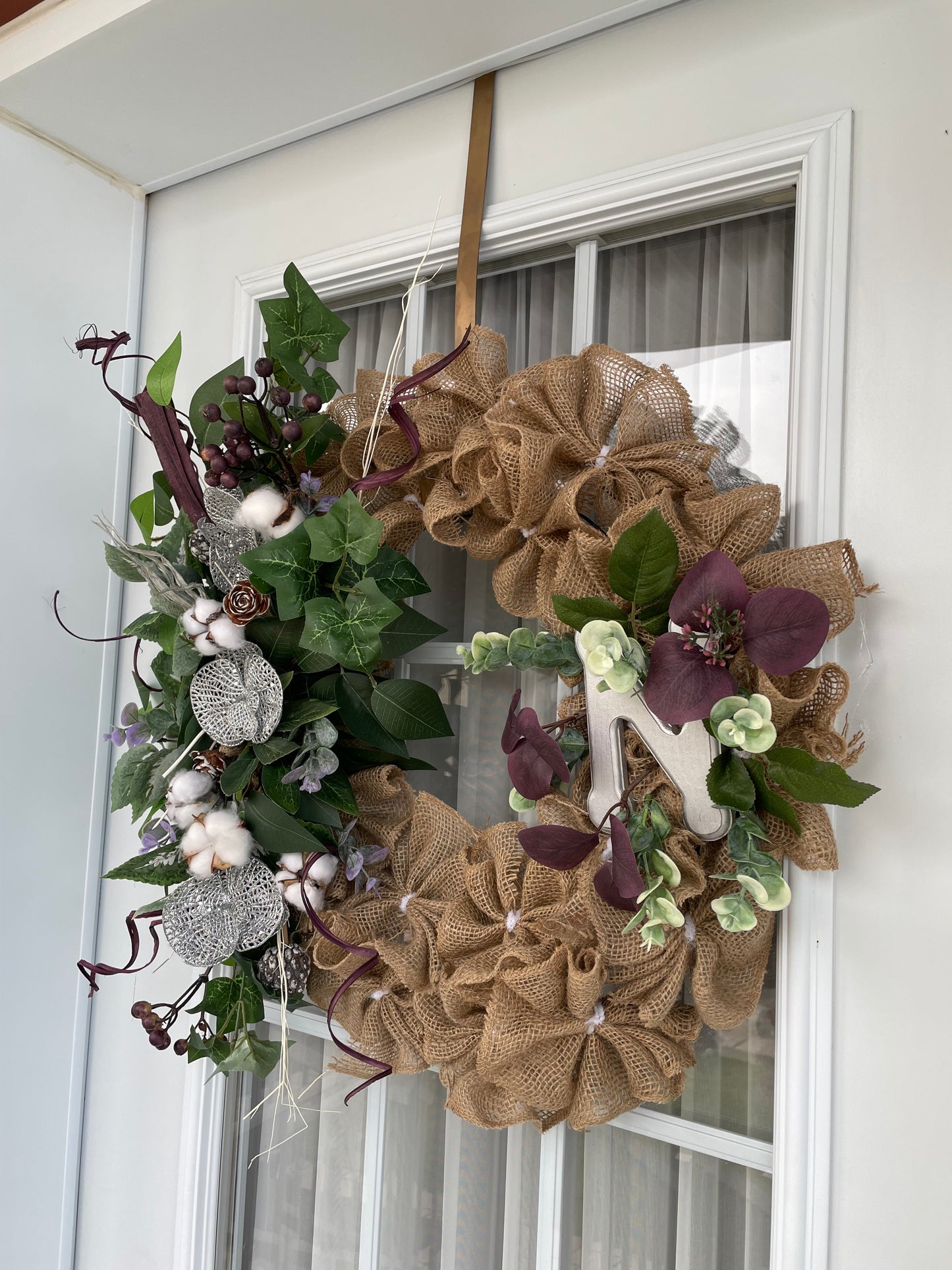 Couronnes Jute naturelle avec " N " argent