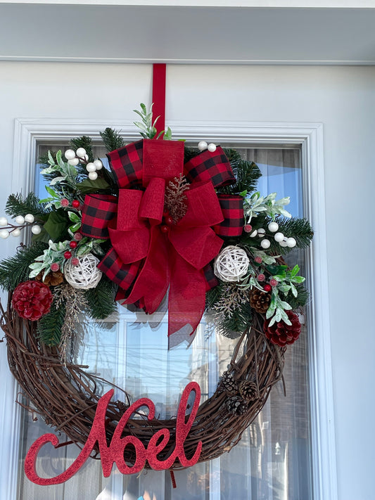 Couronnes de NOËL boucle rouge