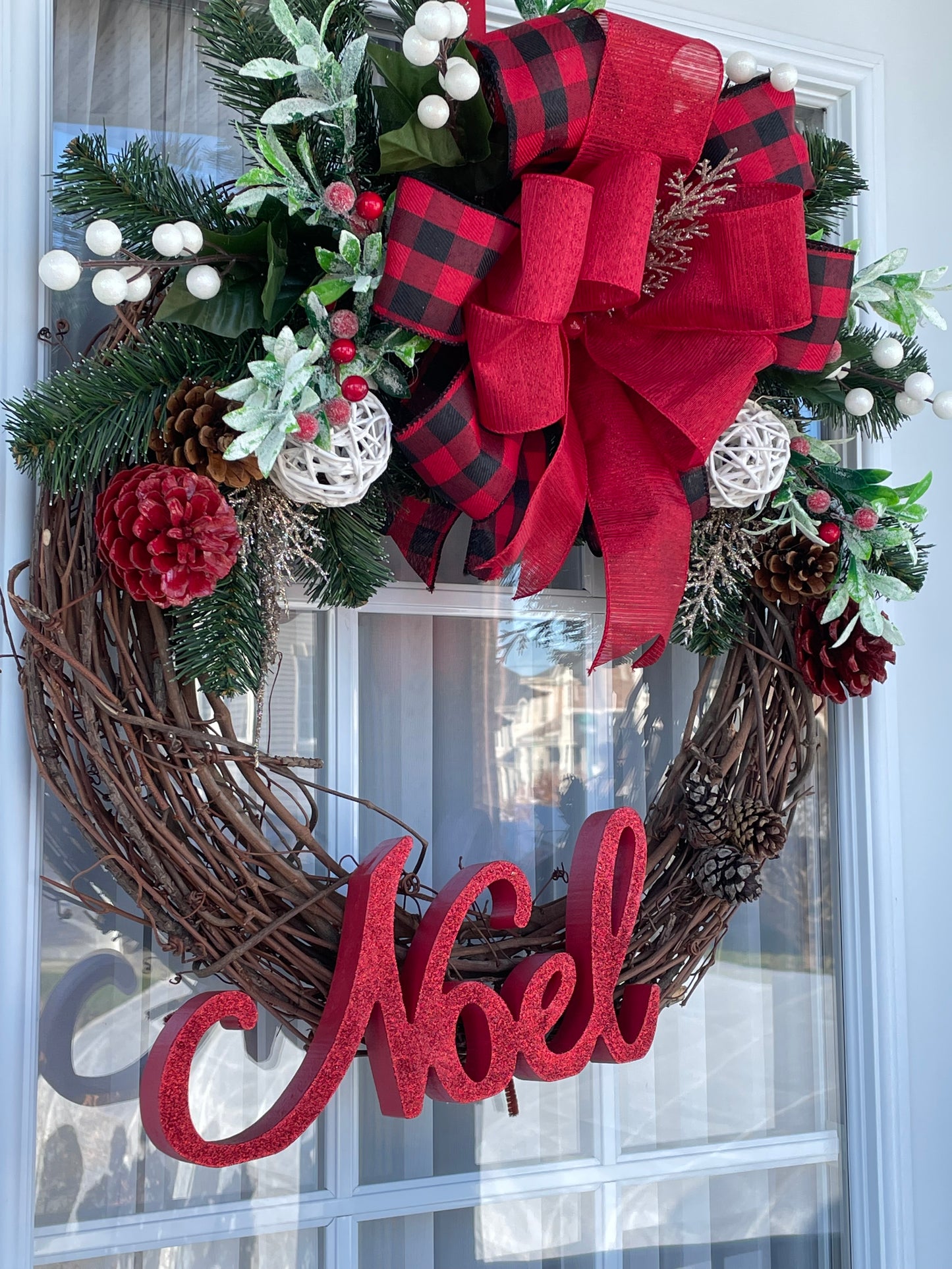 Couronnes de NOËL boucle rouge