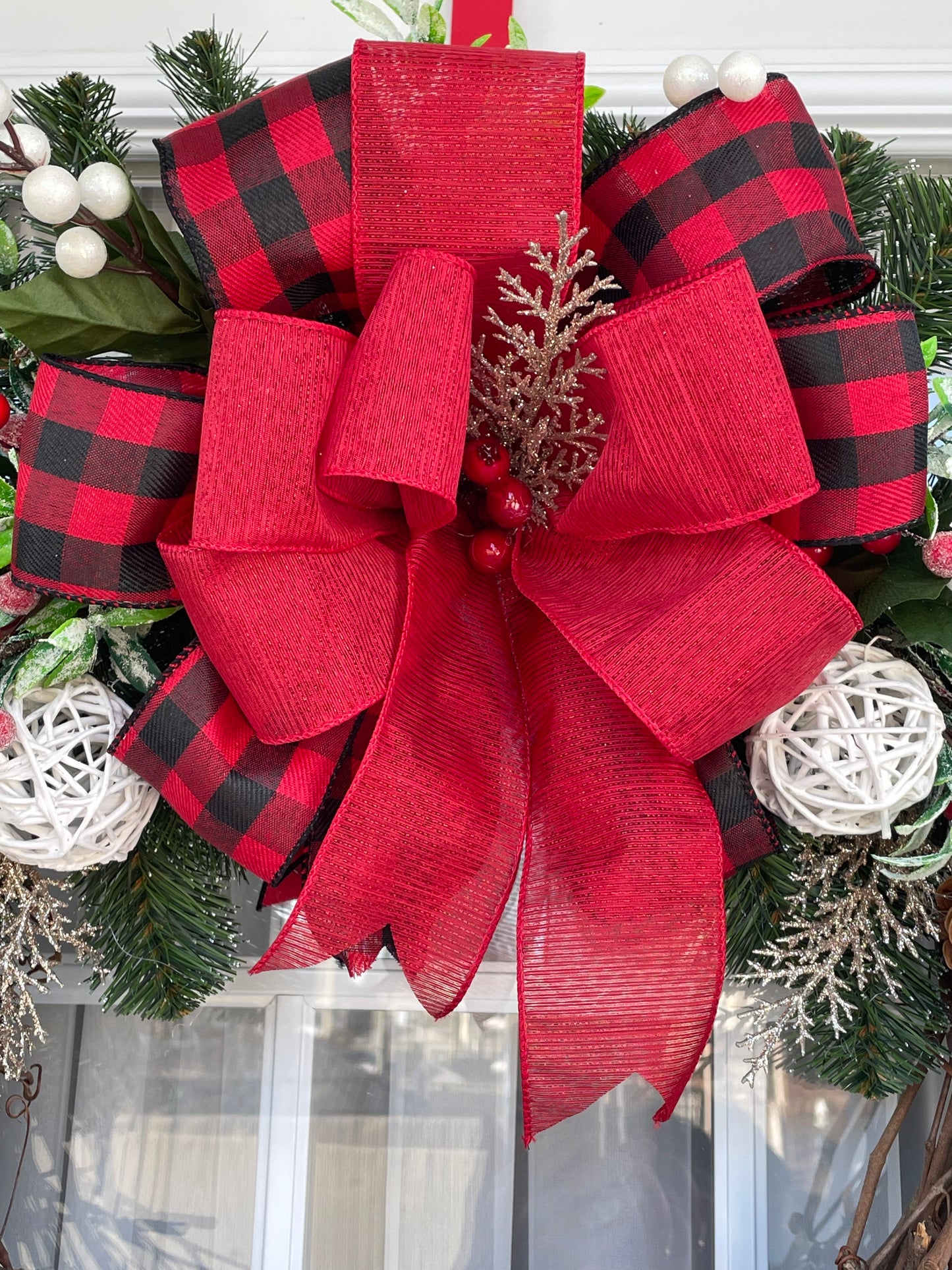 Couronnes de NOËL boucle rouge