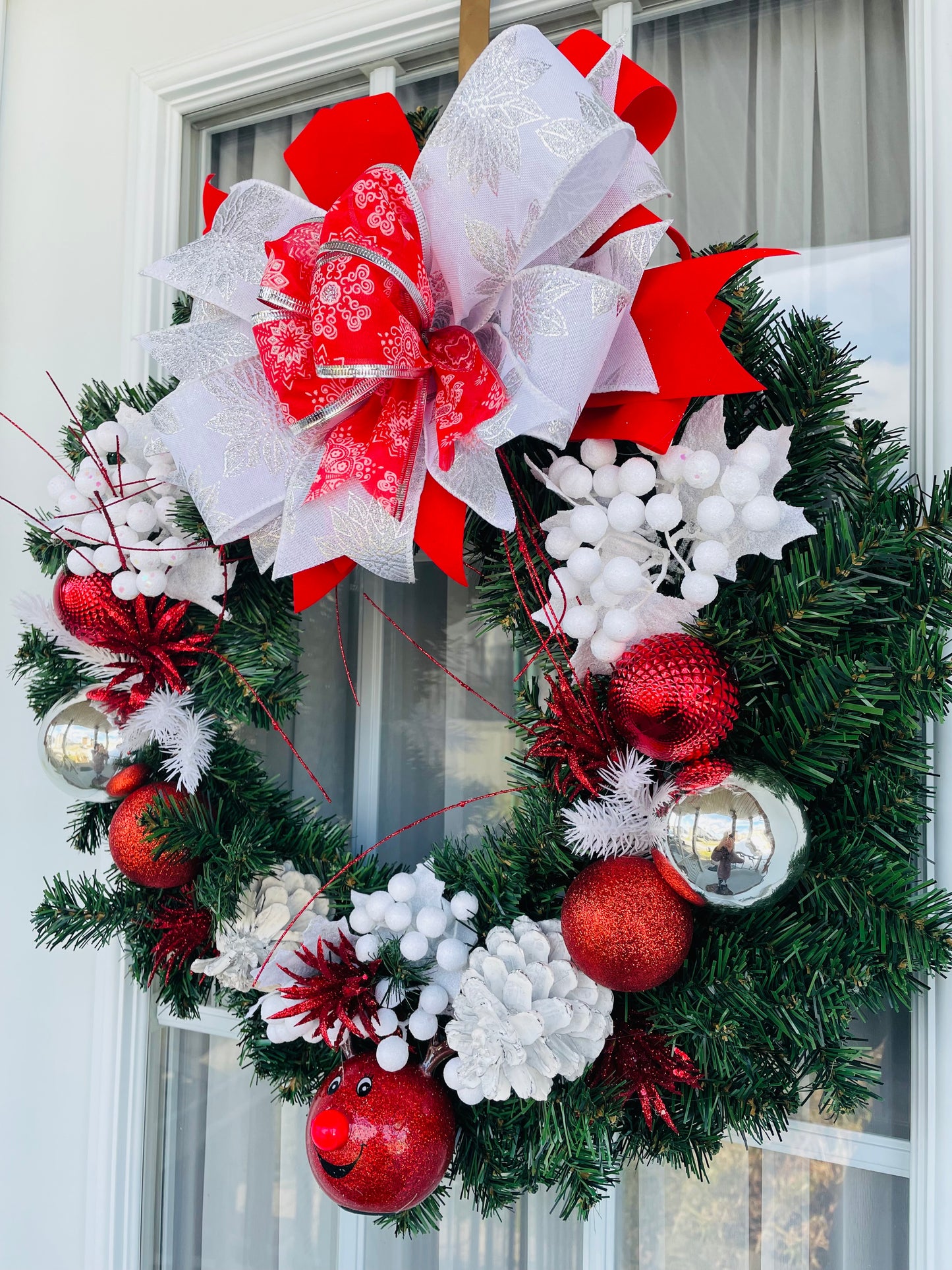 Couronne " NOËL au nez rouge "