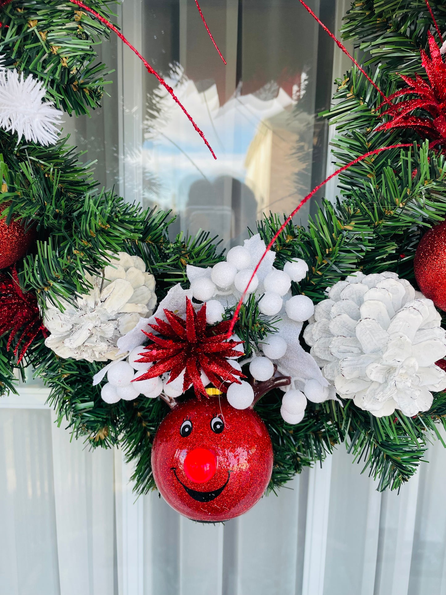 Couronne " NOËL au nez rouge "