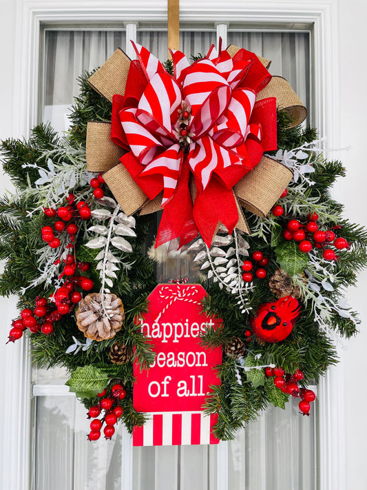 Couronne " NOËL & son Cardinal"