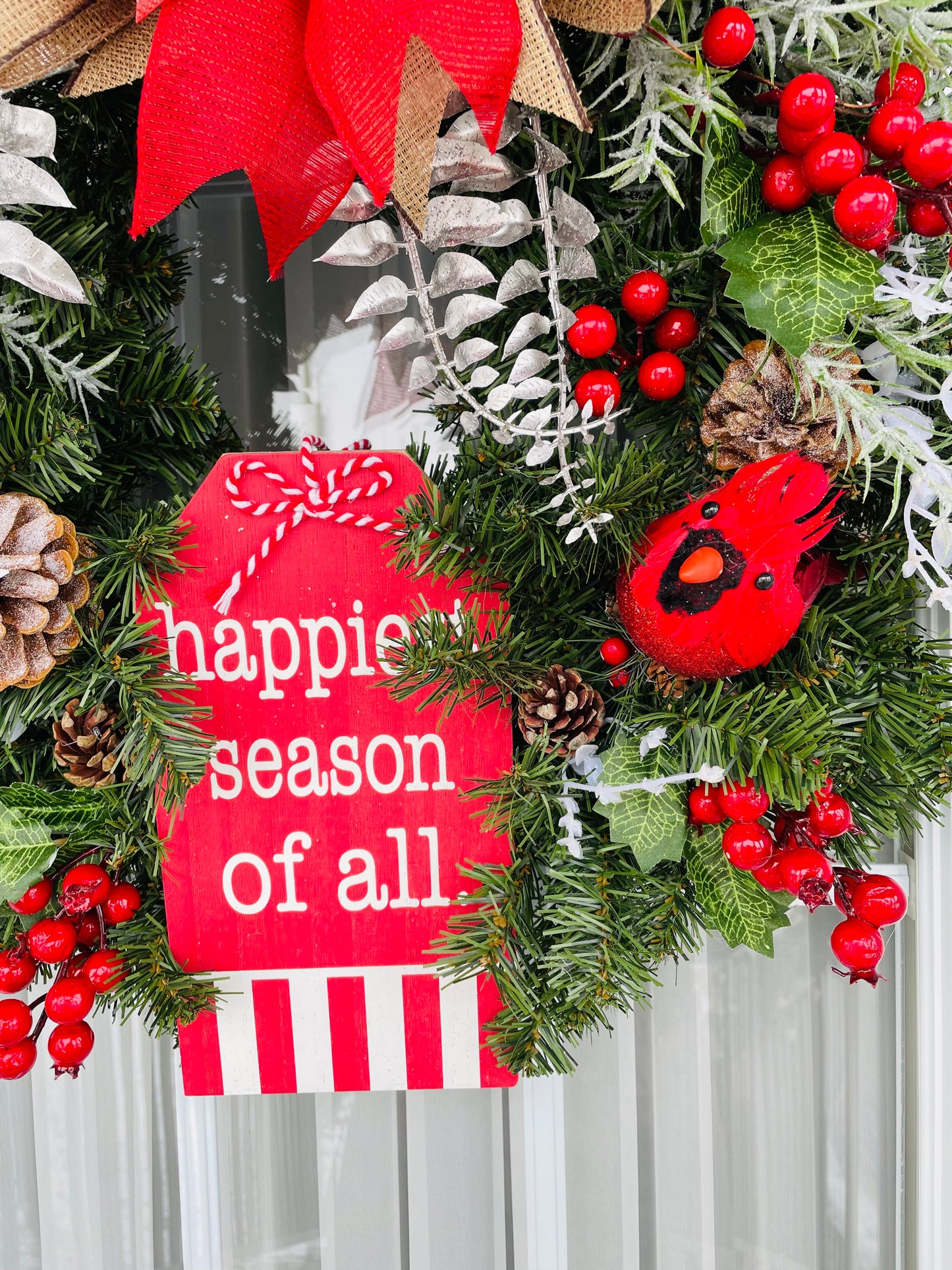 Couronne " NOËL & son Cardinal"