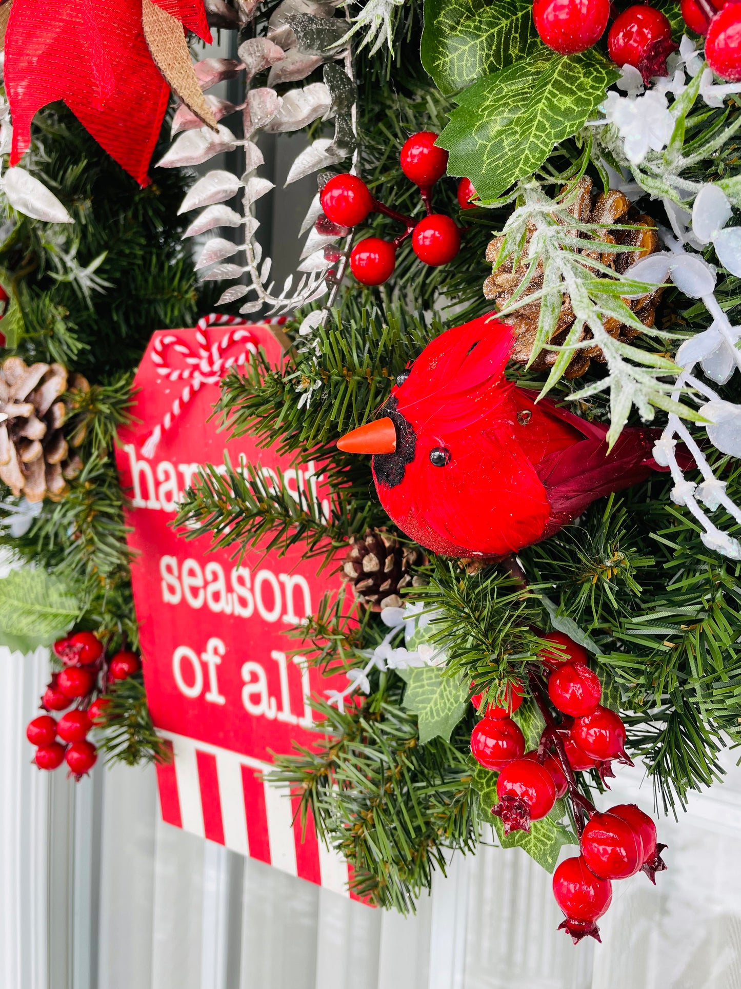 Couronne " NOËL & son Cardinal"