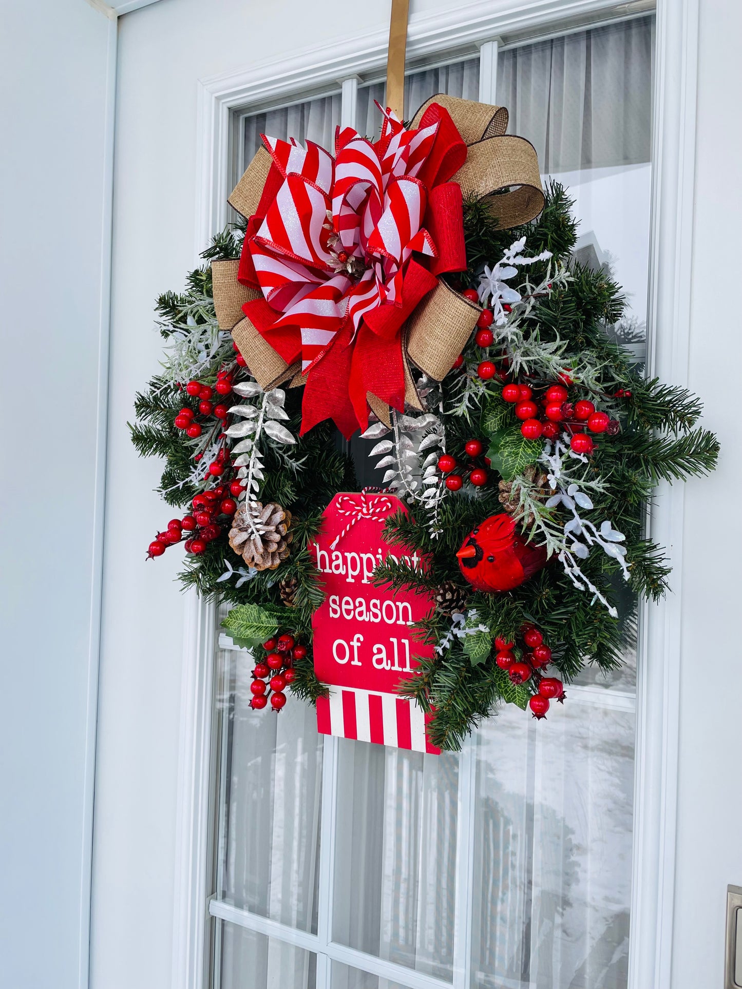 Couronne " NOËL & son Cardinal"