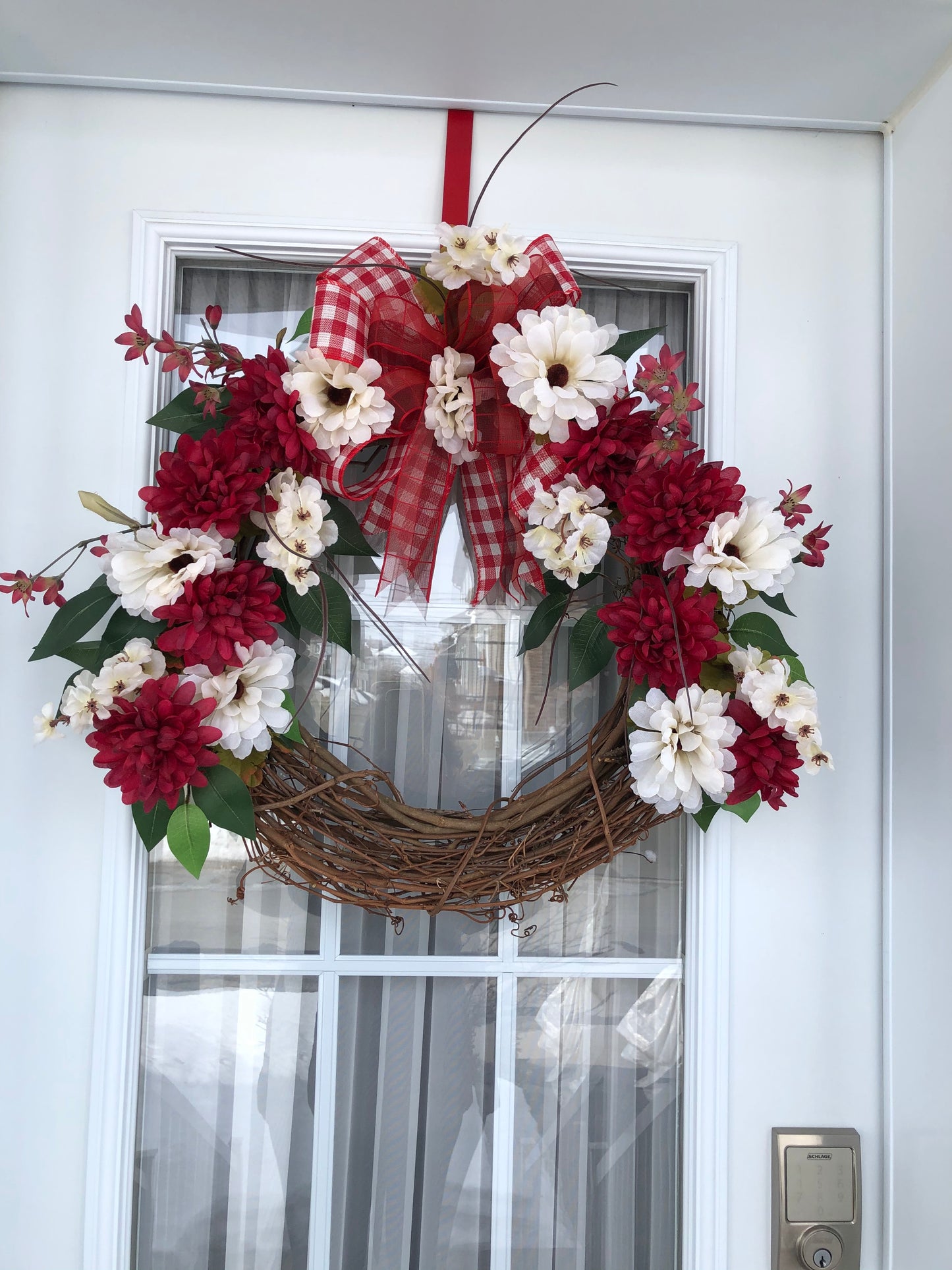 Couronnes Fleur Rouge et blanche