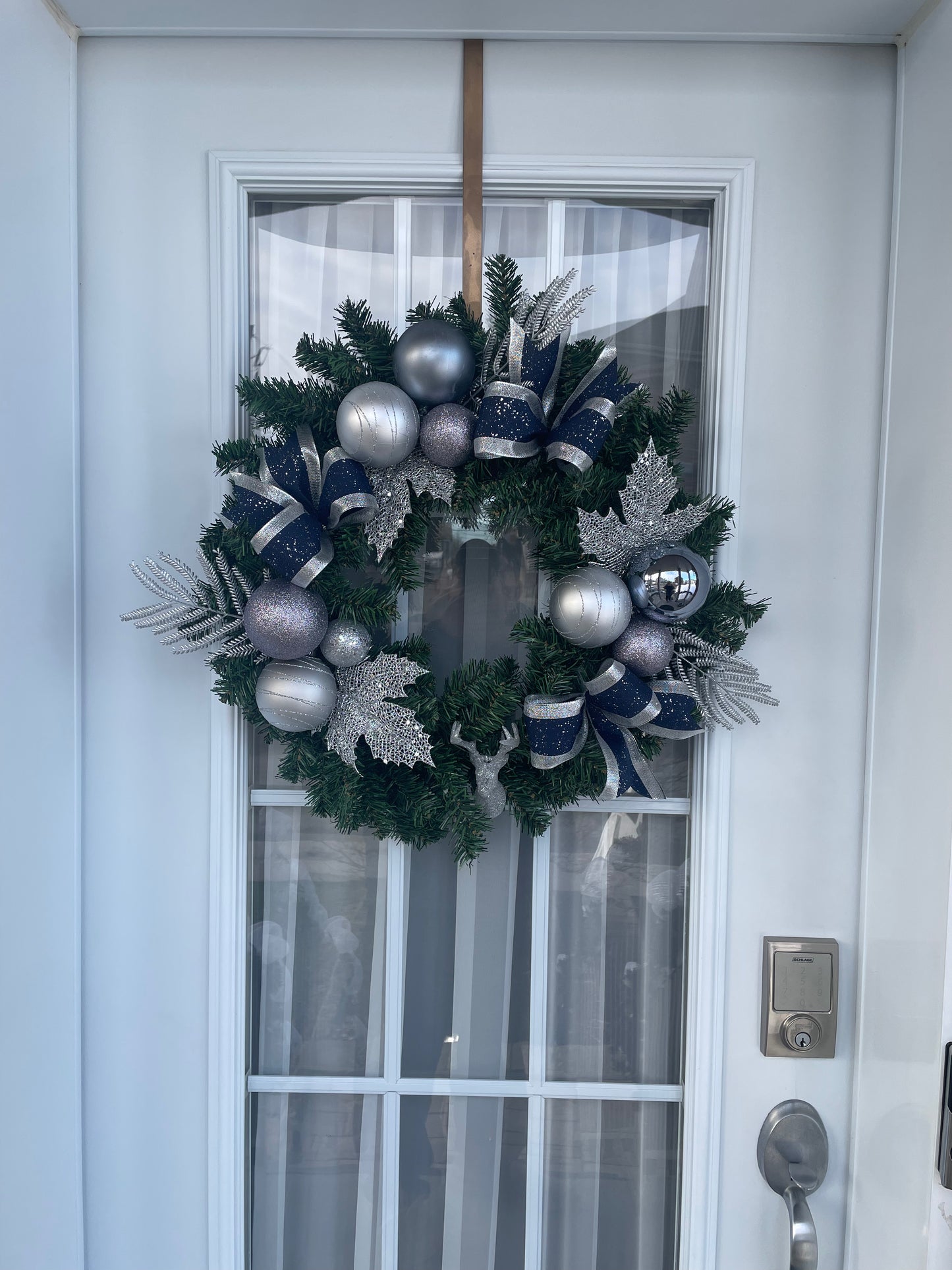 Couronne de Noël " Renne au nez d'argent "