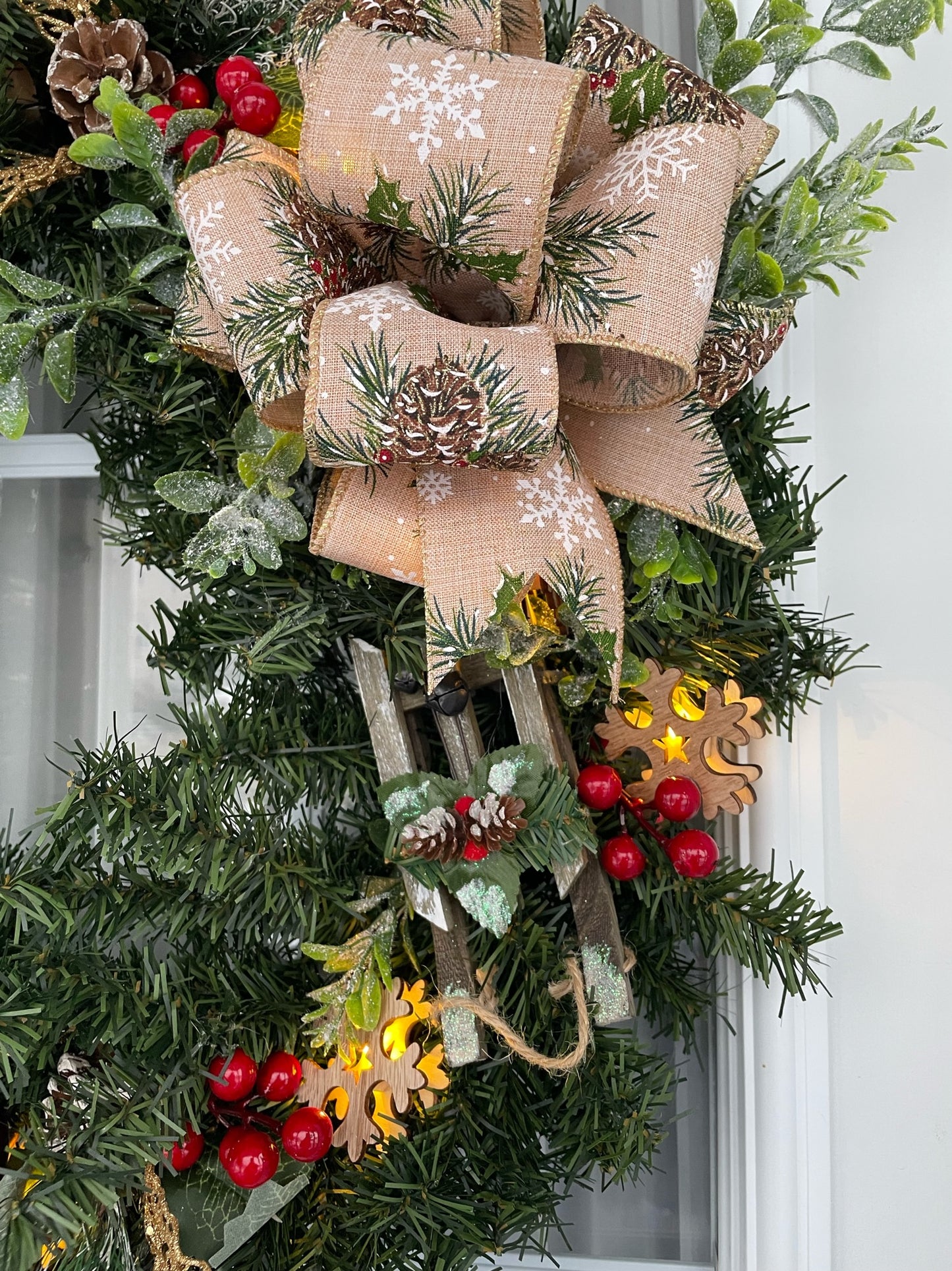 Christmas wreath "Ahoy the little sled"