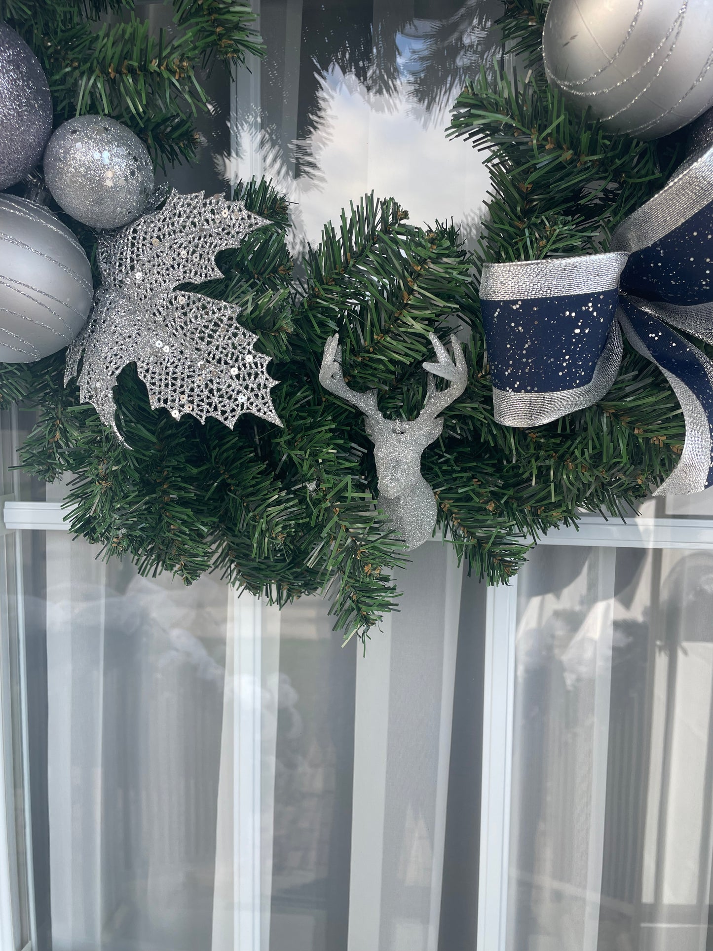 Couronne de Noël " Renne au nez d'argent "