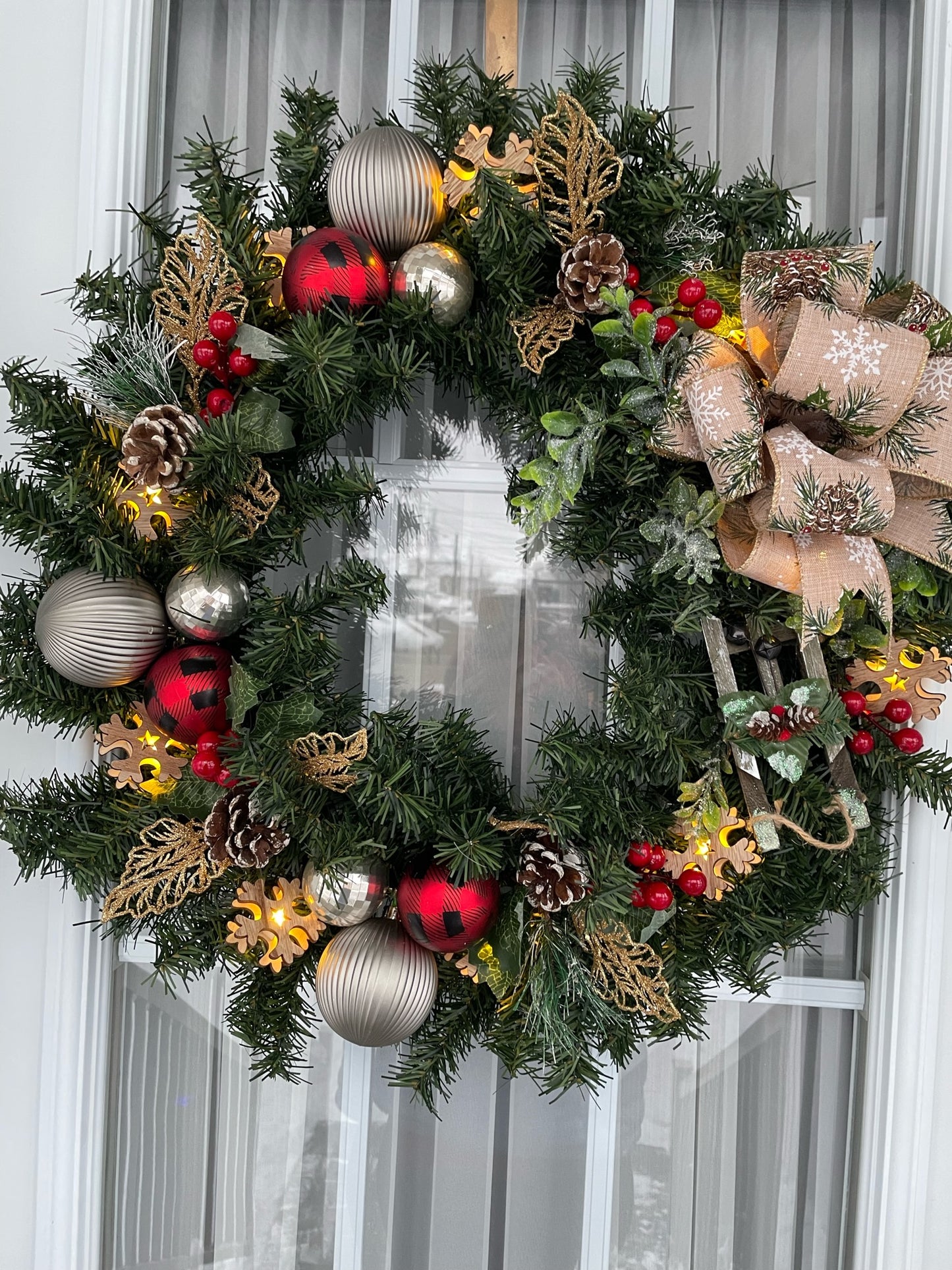 Christmas wreath "Ahoy the little sled"