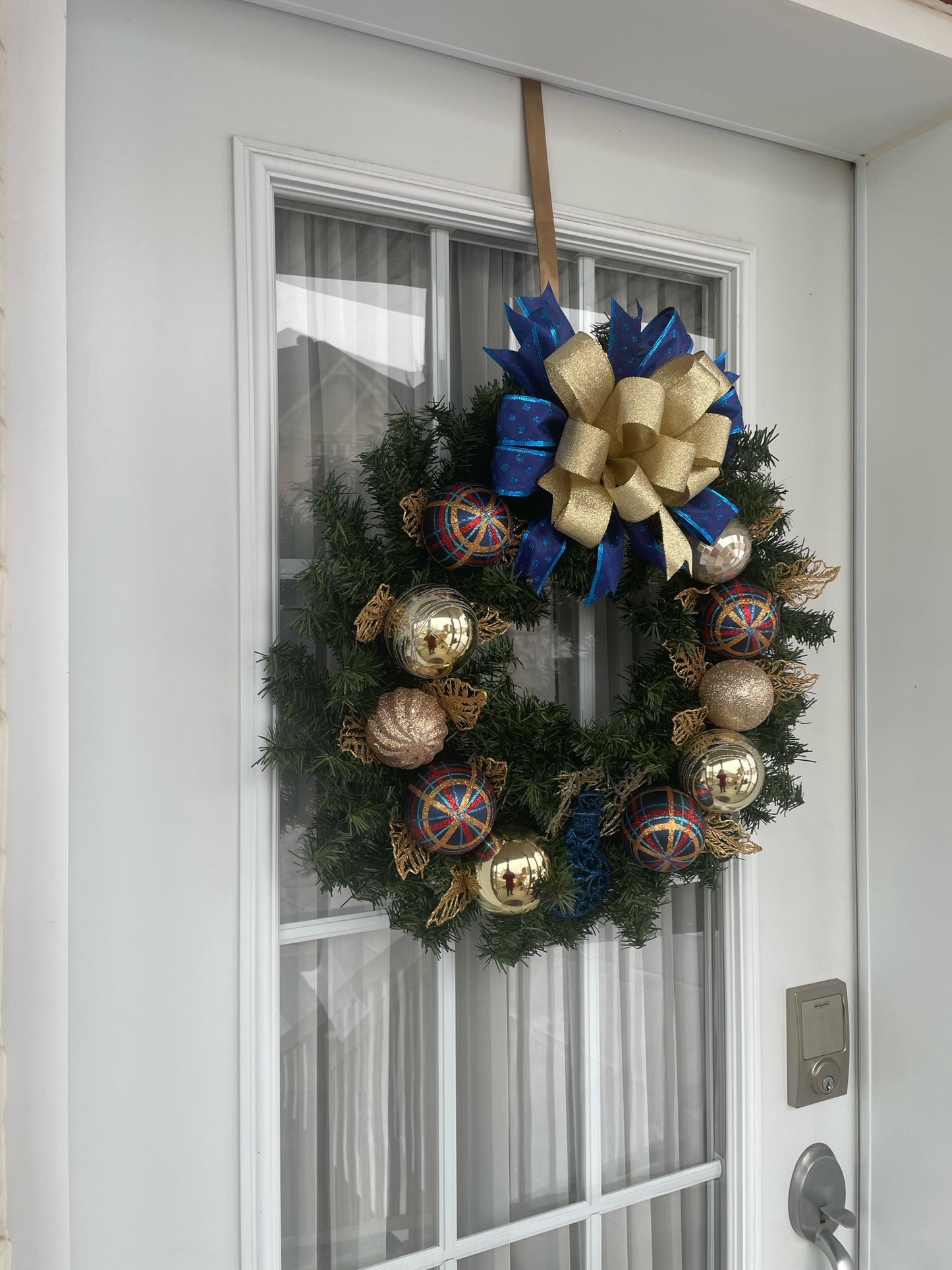"Blue Gold" Christmas Wreath
