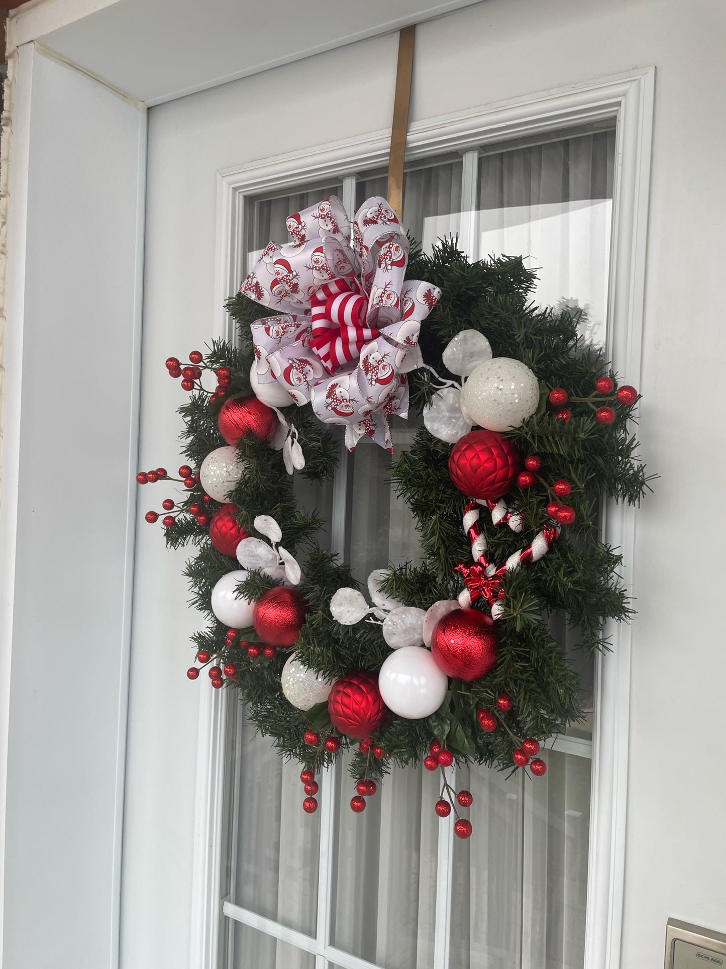 Couronne de Noel " Canne en bonbon "