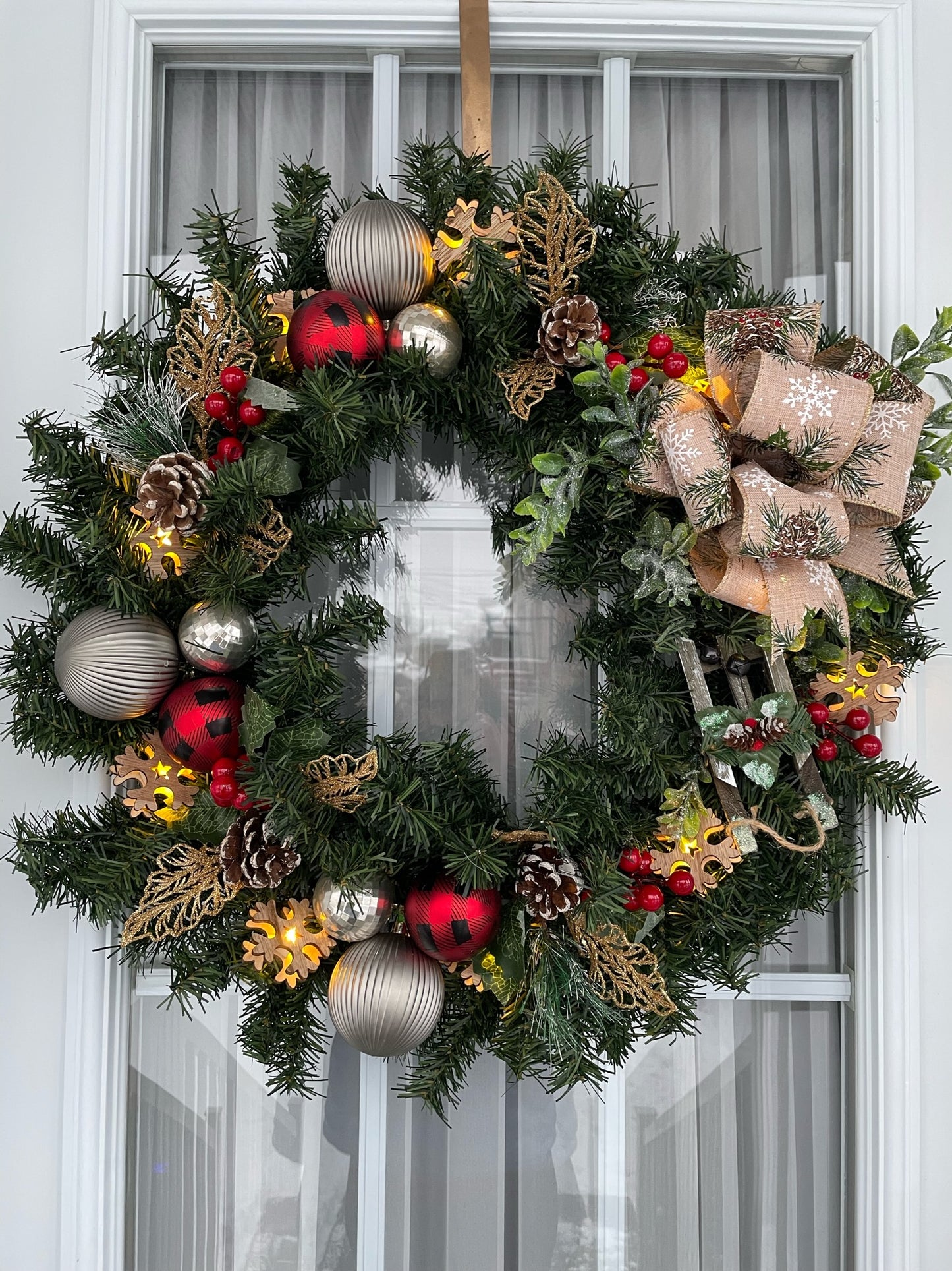 Christmas wreath "Ahoy the little sled"
