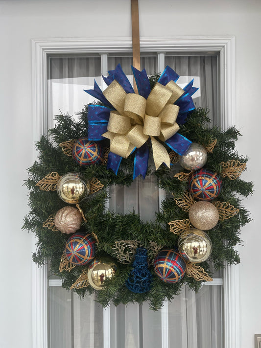 Couronne de noel " L'Or bleu "