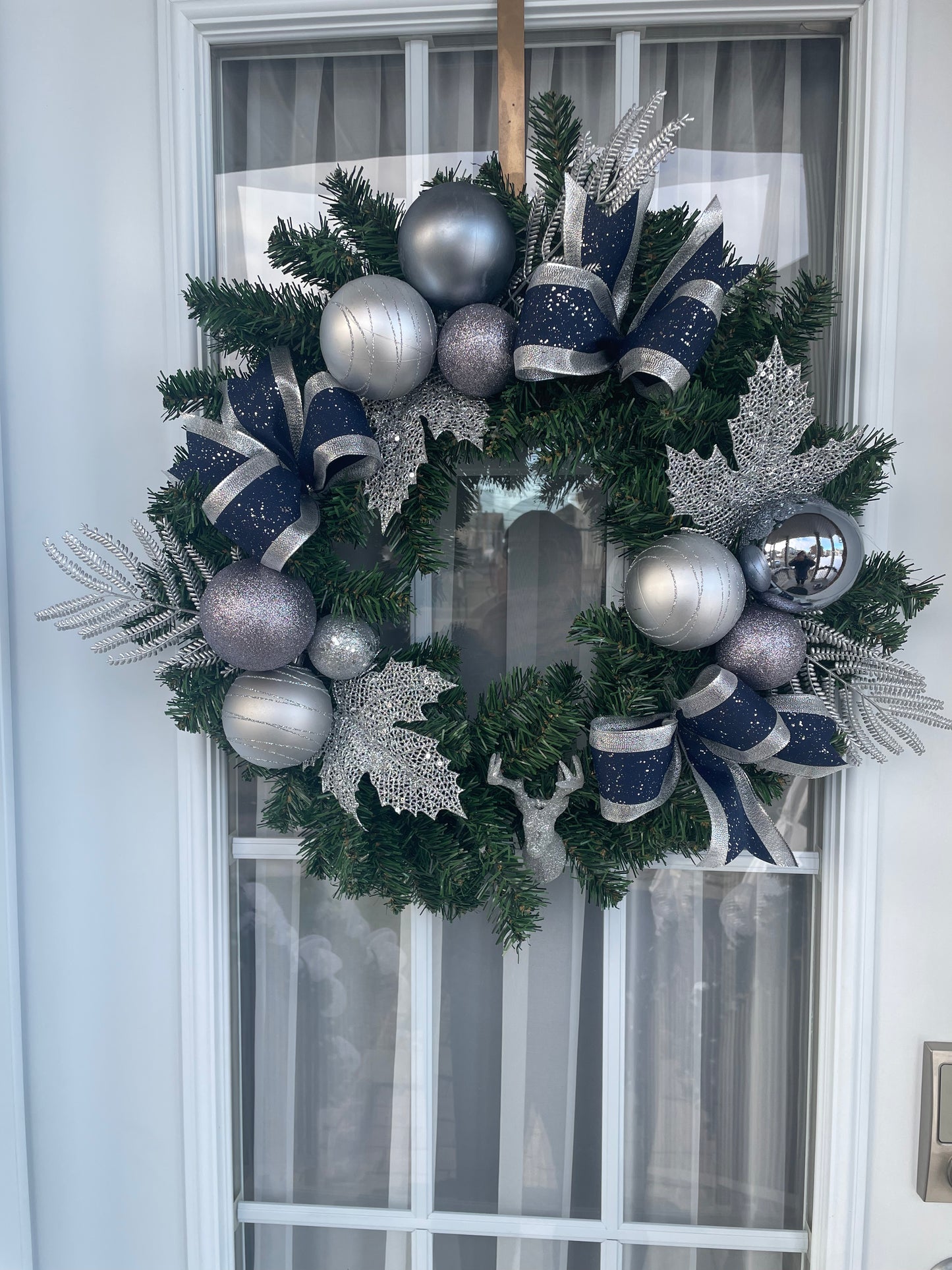 Couronne de Noël " Renne au nez d'argent "