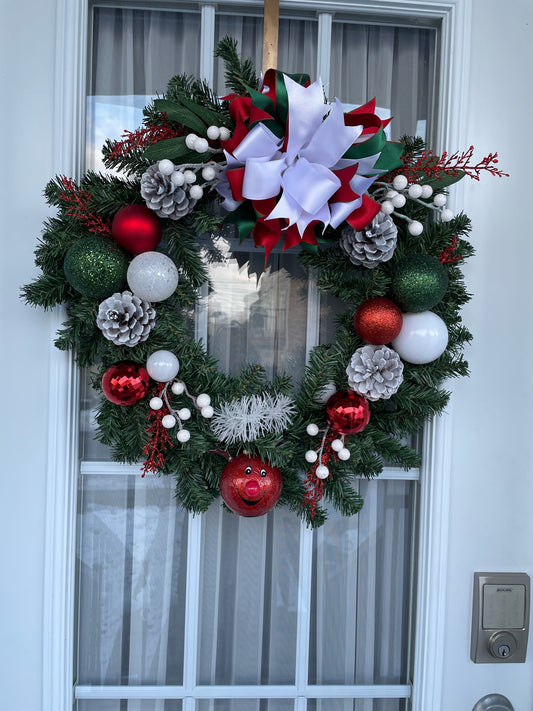 Couronne de Noël " Le Reine au nez rouge "