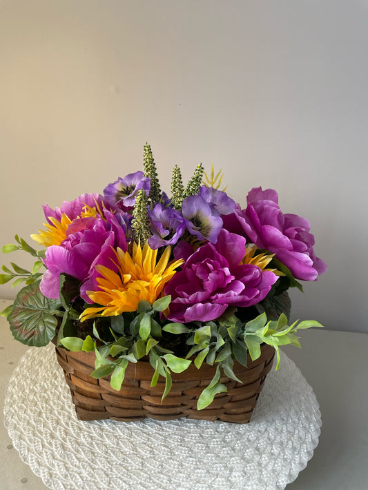 Panier de fleurs " Éclat du printemps "