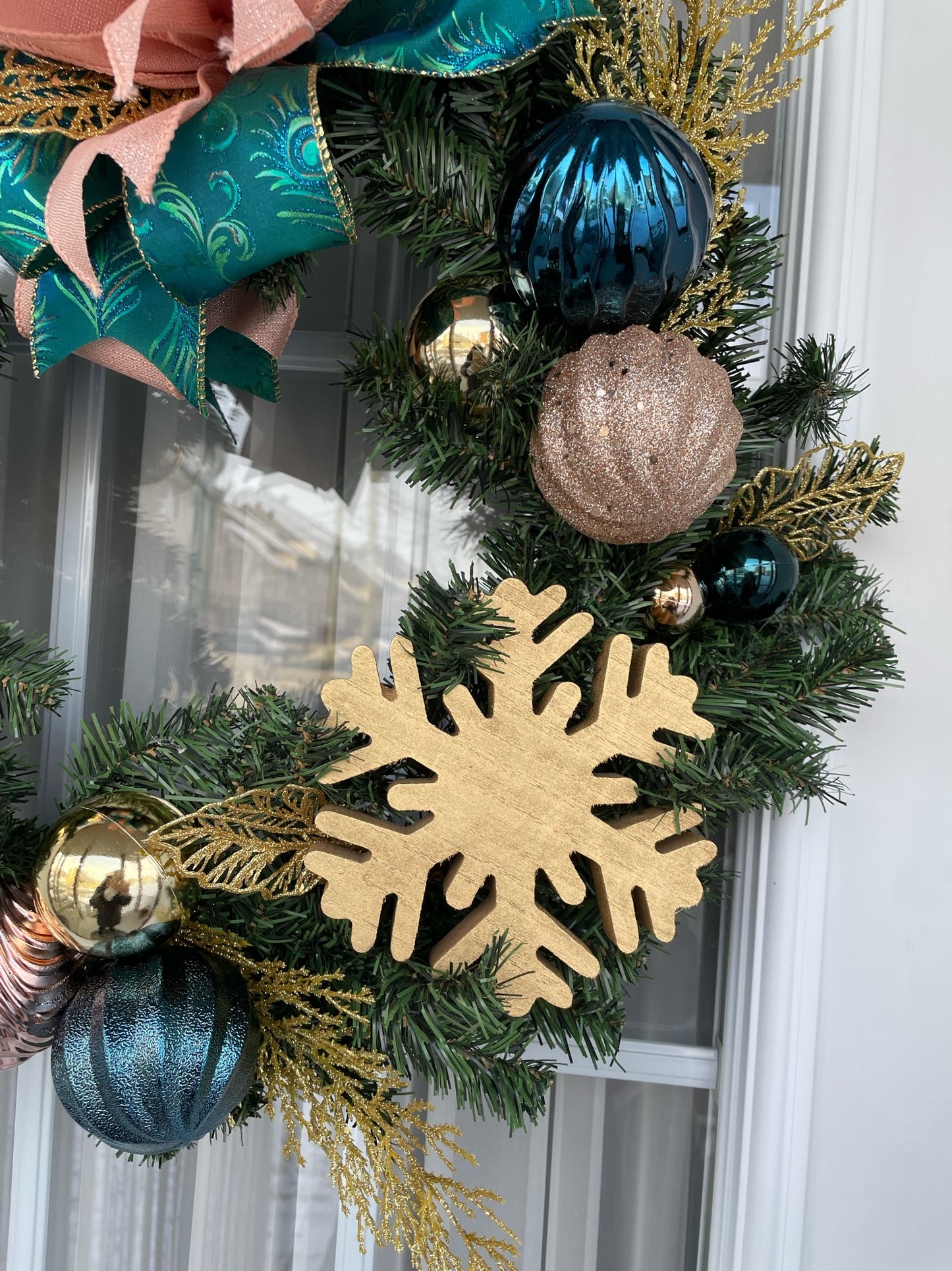 Couronne Noël " Chic flocon d'or "