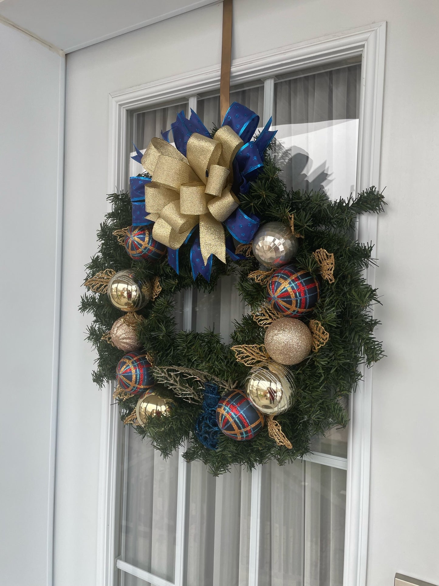 "Blue Gold" Christmas Wreath