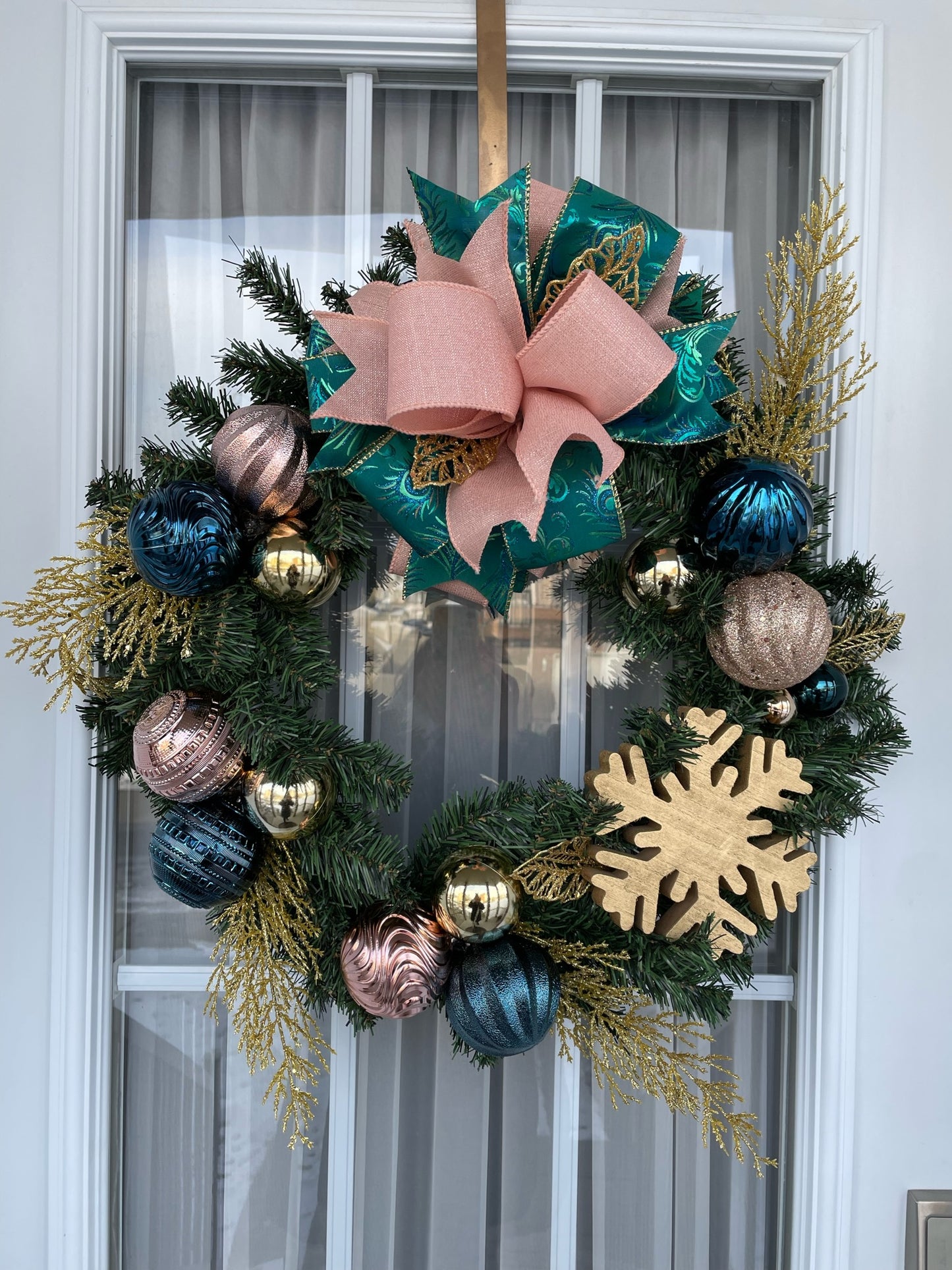 Couronne Noël " Chic flocon d'or "