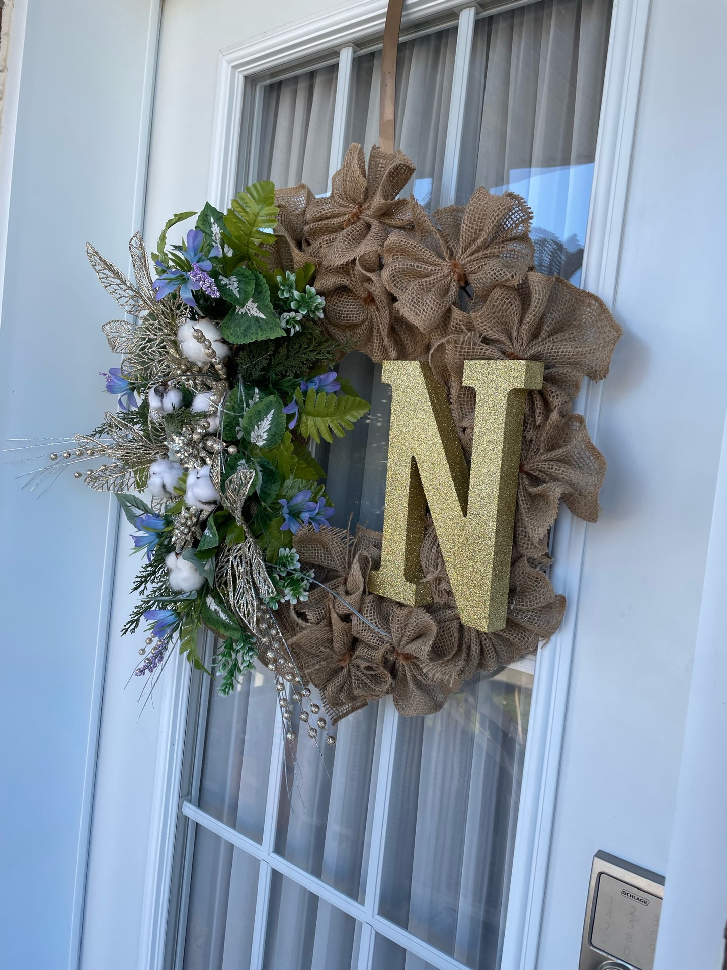 Couronne de noel " Noel & Jute "