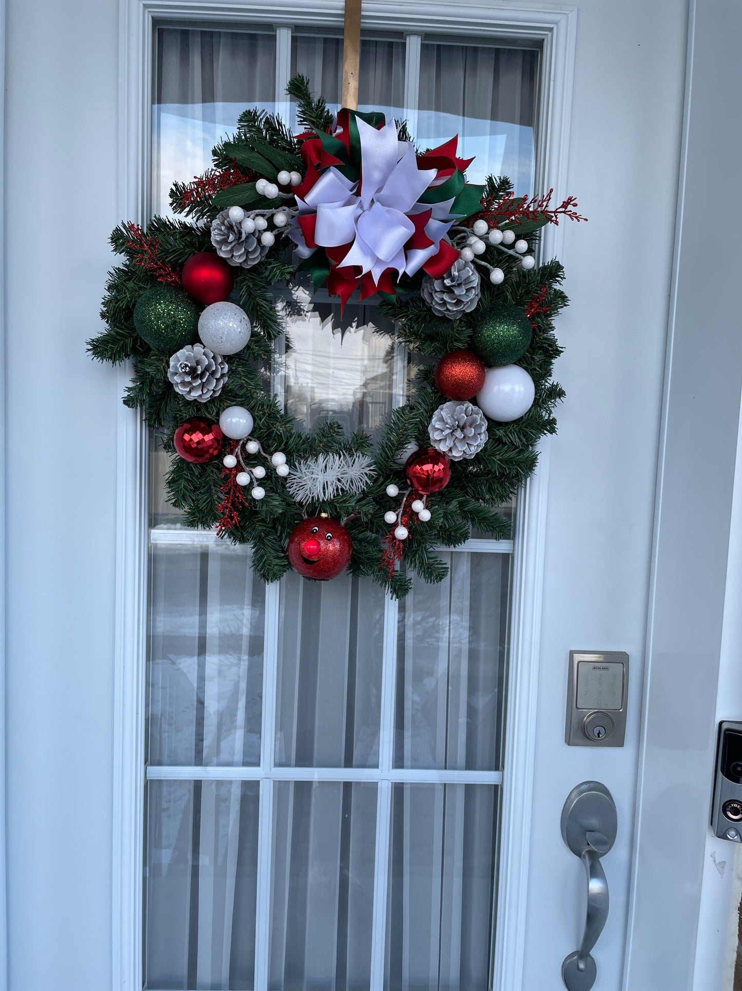 Couronne de Noël " Le Reine au nez rouge "