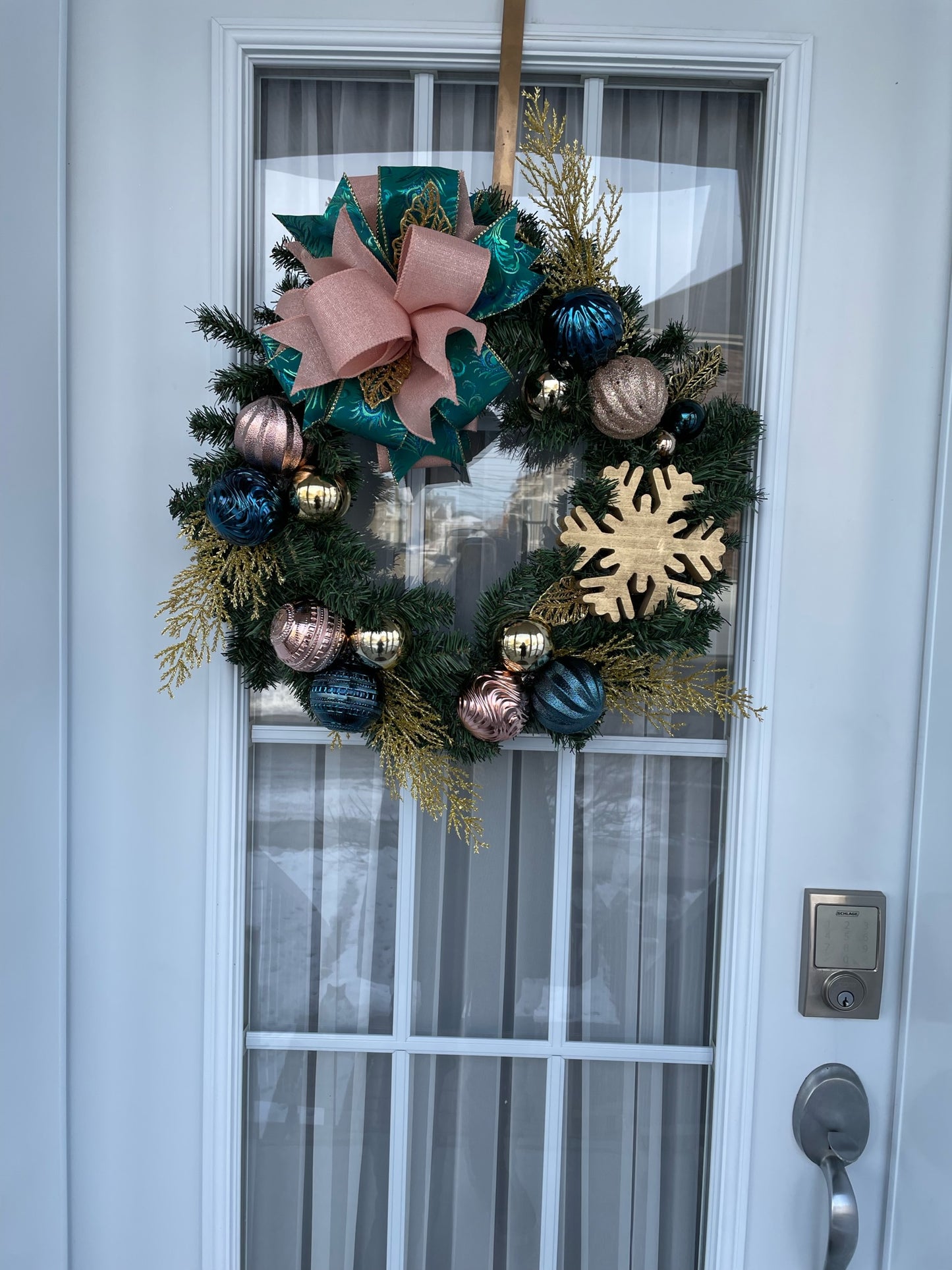 Couronne Noël " Chic flocon d'or "