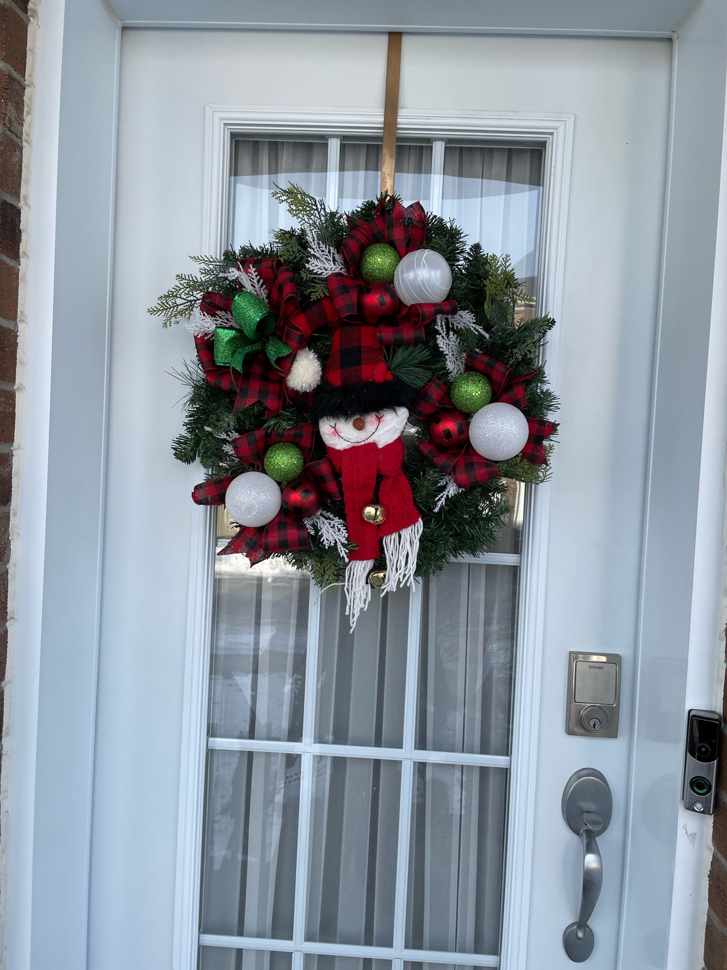 Couronne Noël " Le Bonhomme de neige "