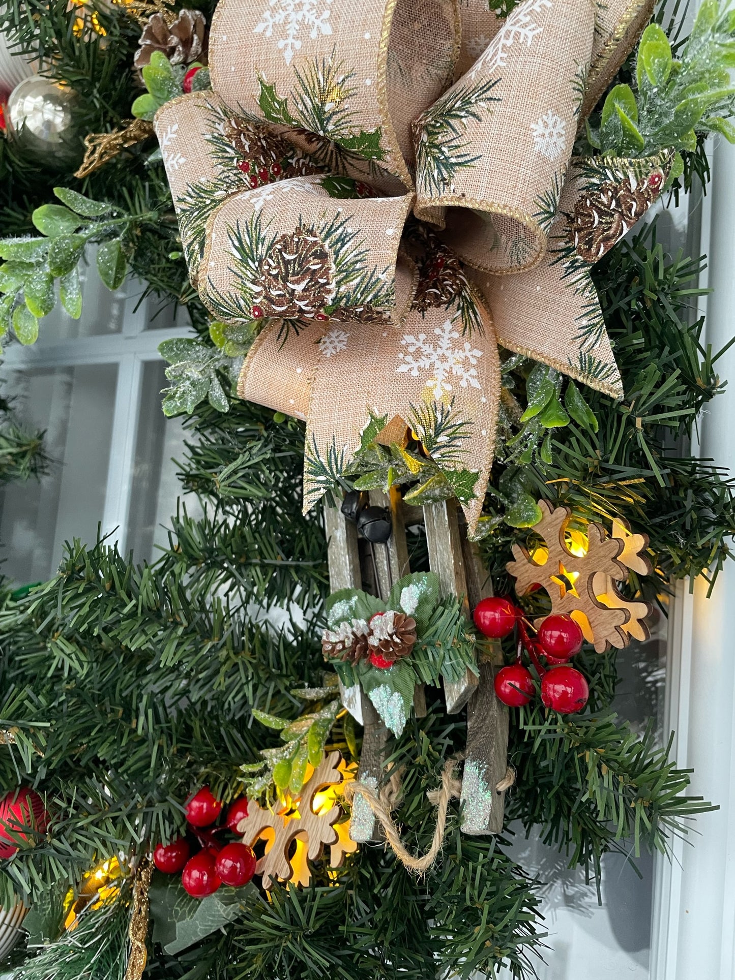 Christmas wreath "Ahoy the little sled"