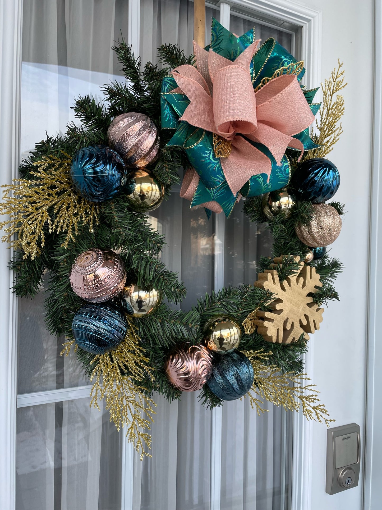 Couronne Noël " Chic flocon d'or "