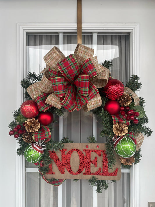 Couronne de Noel " Noel en famille "