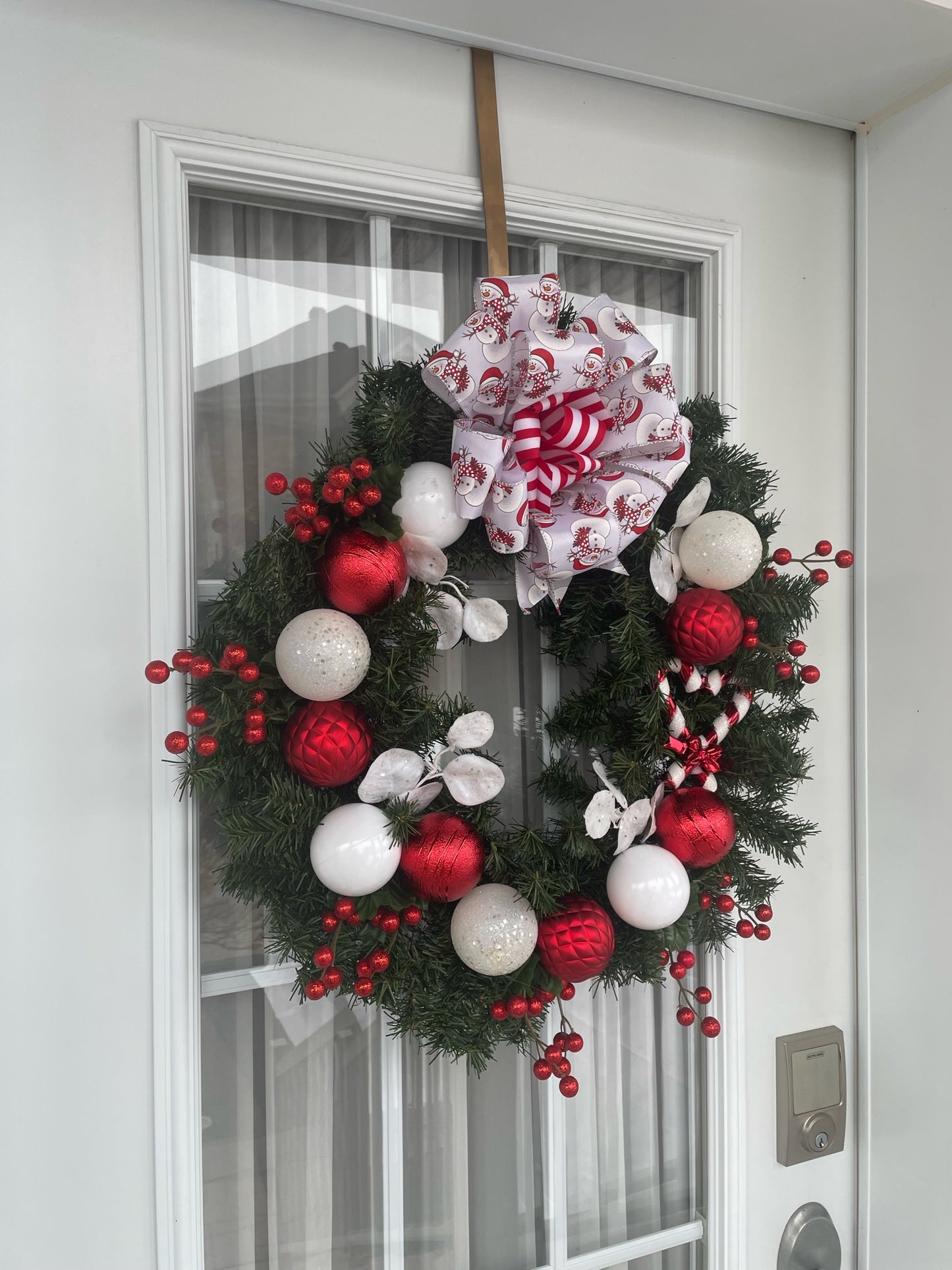 Couronne de Noel " Canne en bonbon "